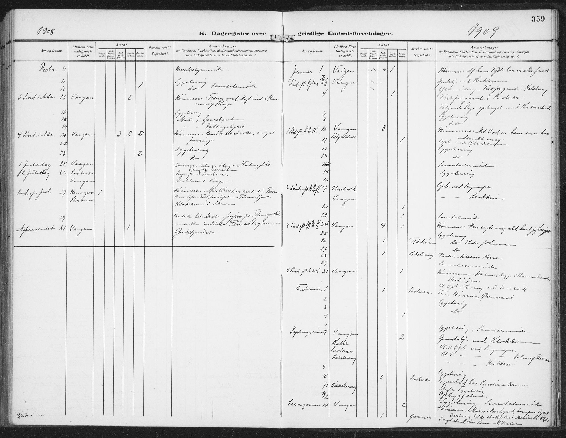 Ministerialprotokoller, klokkerbøker og fødselsregistre - Nordland, AV/SAT-A-1459/874/L1063: Parish register (official) no. 874A07, 1907-1915, p. 359