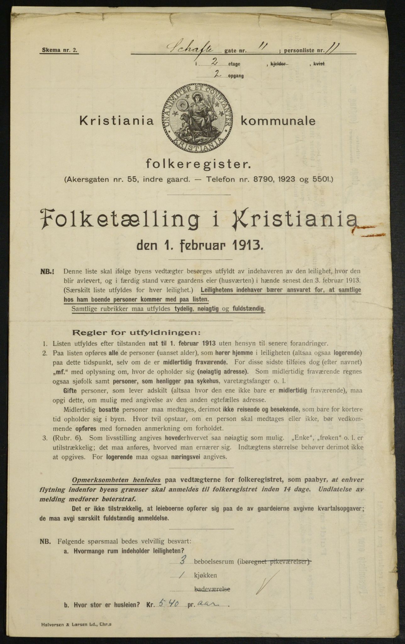 OBA, Municipal Census 1913 for Kristiania, 1913, p. 89383