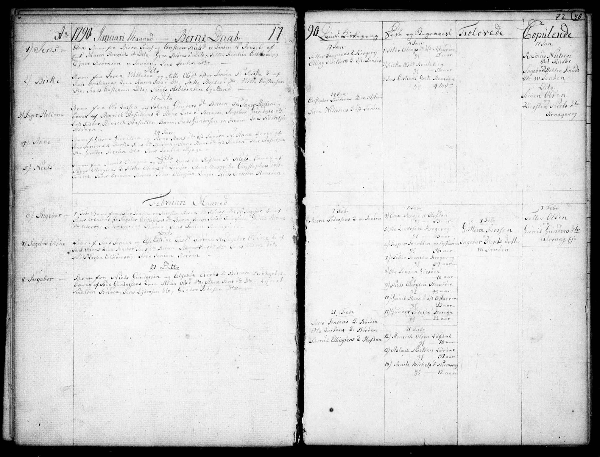 Dypvåg sokneprestkontor, AV/SAK-1111-0007/F/Fb/Fba/L0007: Parish register (copy) no. B 7, 1762-1810, p. 72