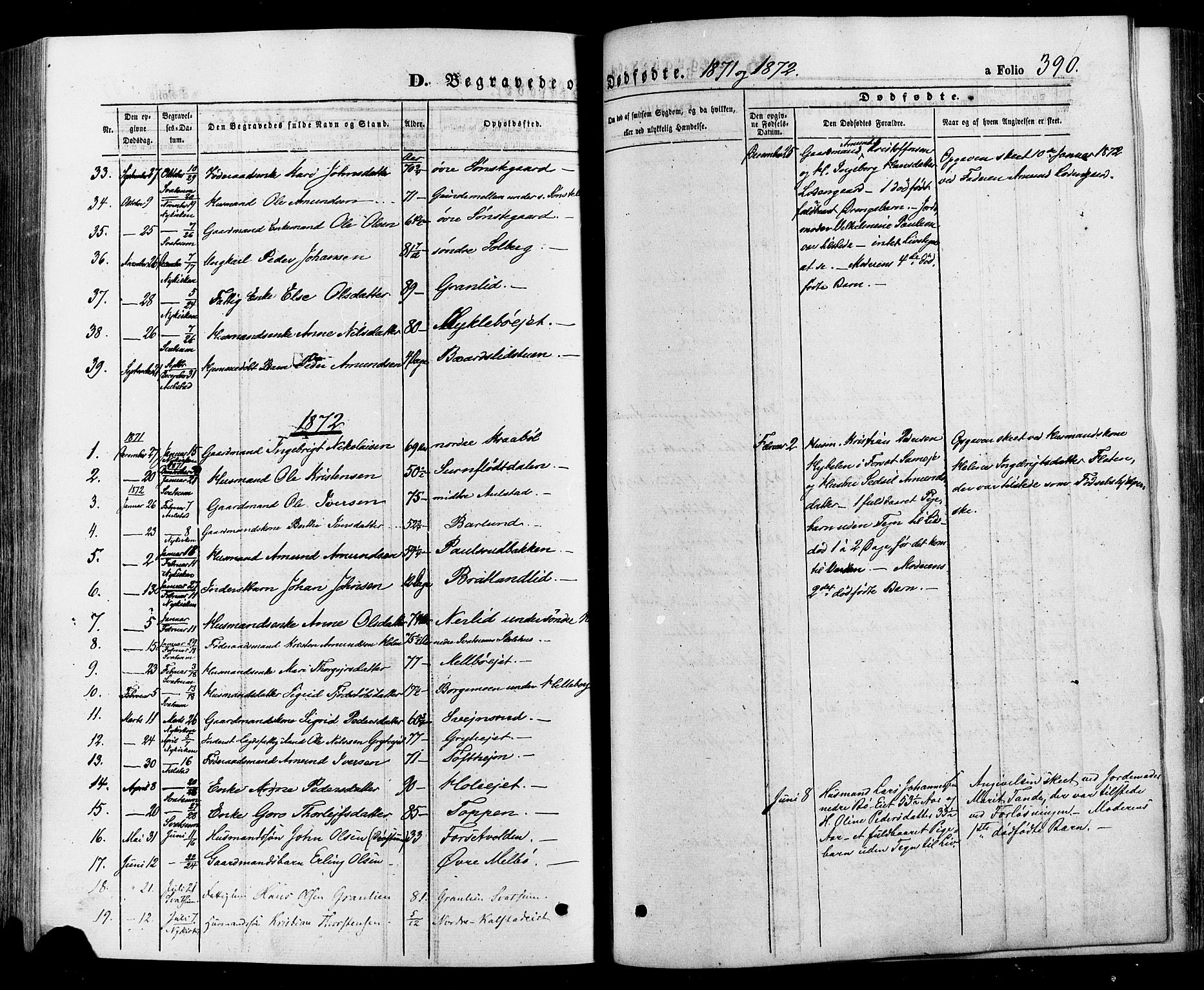 Gausdal prestekontor, SAH/PREST-090/H/Ha/Haa/L0010: Parish register (official) no. 10, 1867-1886, p. 390