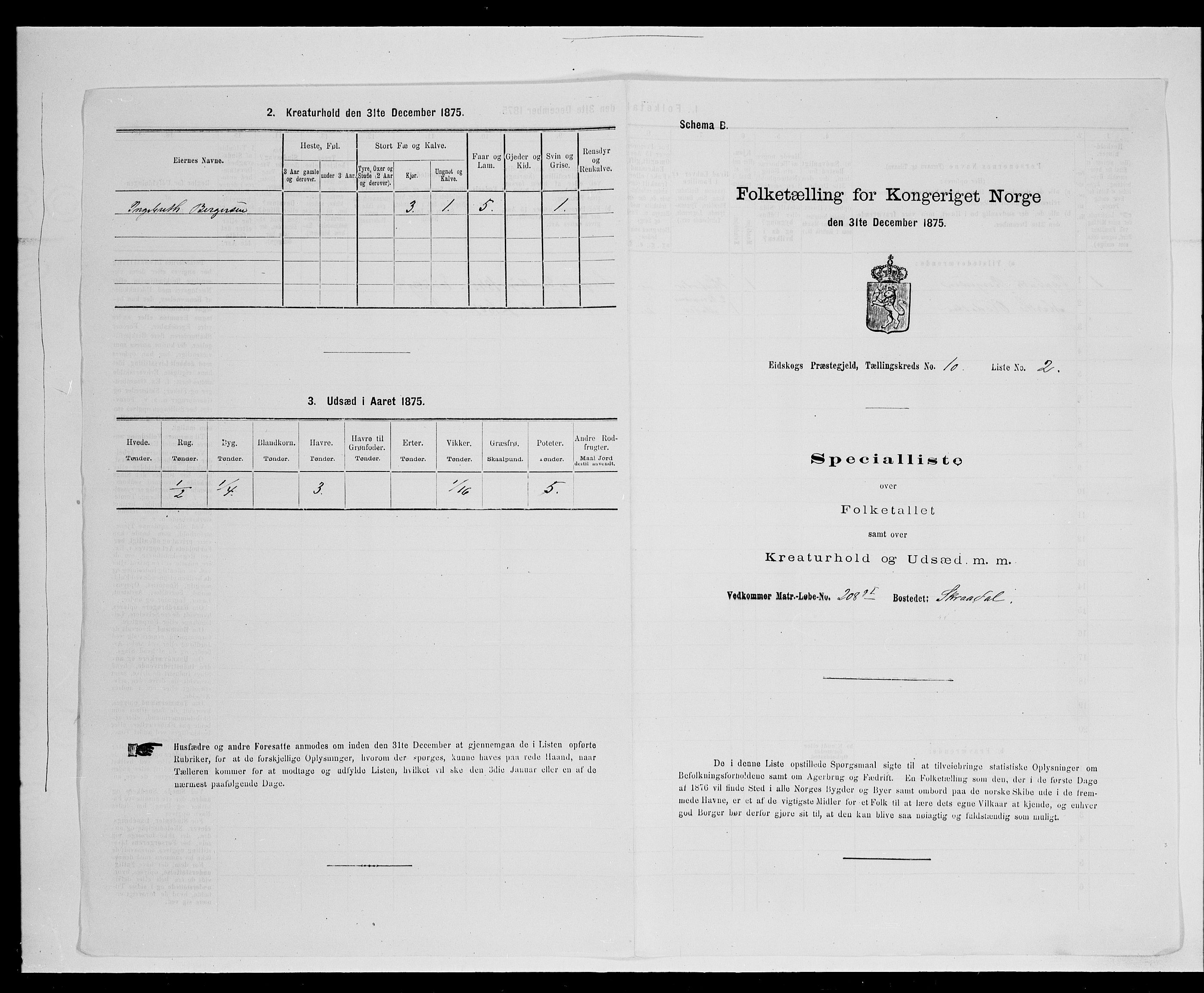 SAH, 1875 census for 0420P Eidskog, 1875, p. 1728