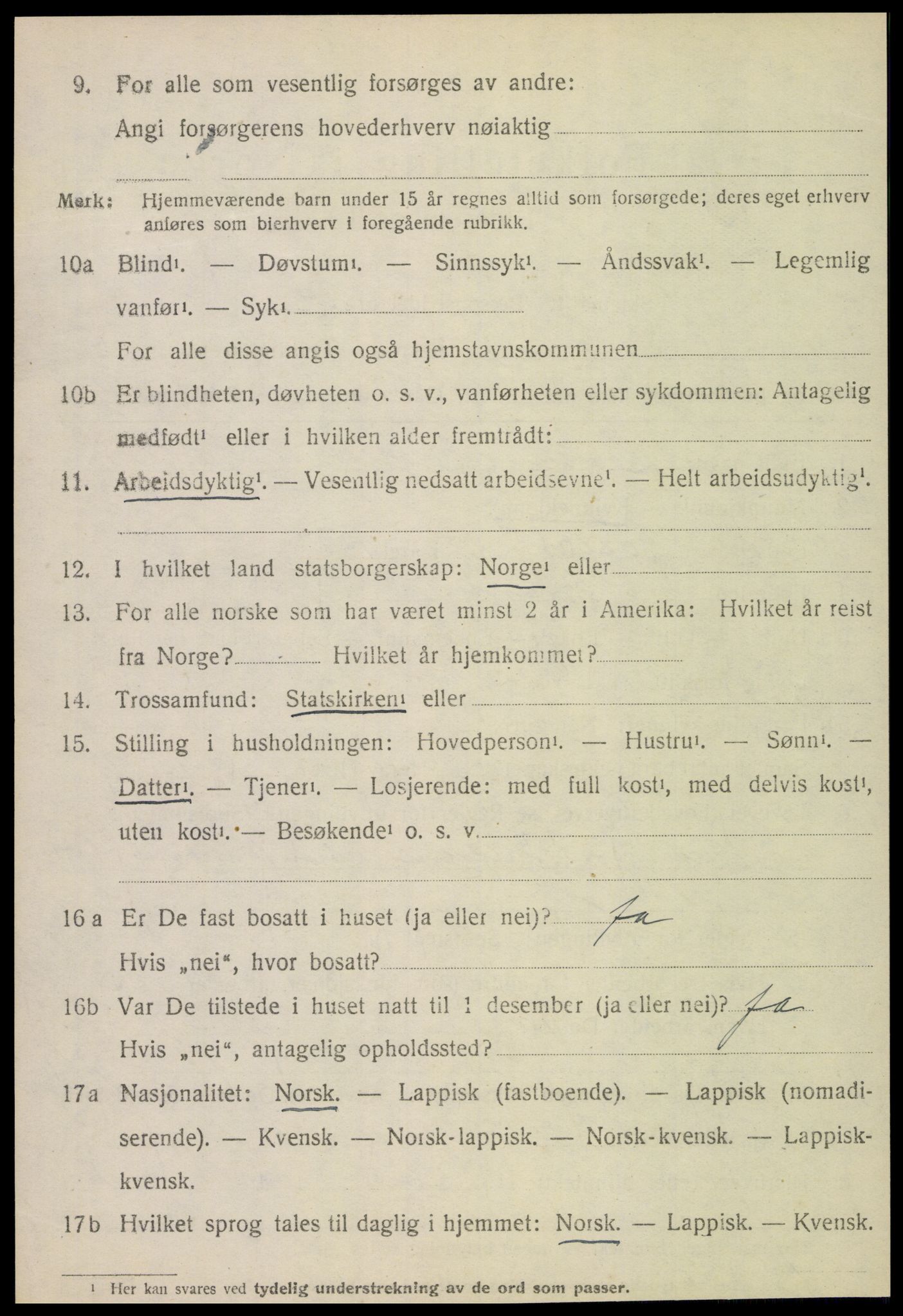 SAT, 1920 census for Vikna, 1920, p. 4988