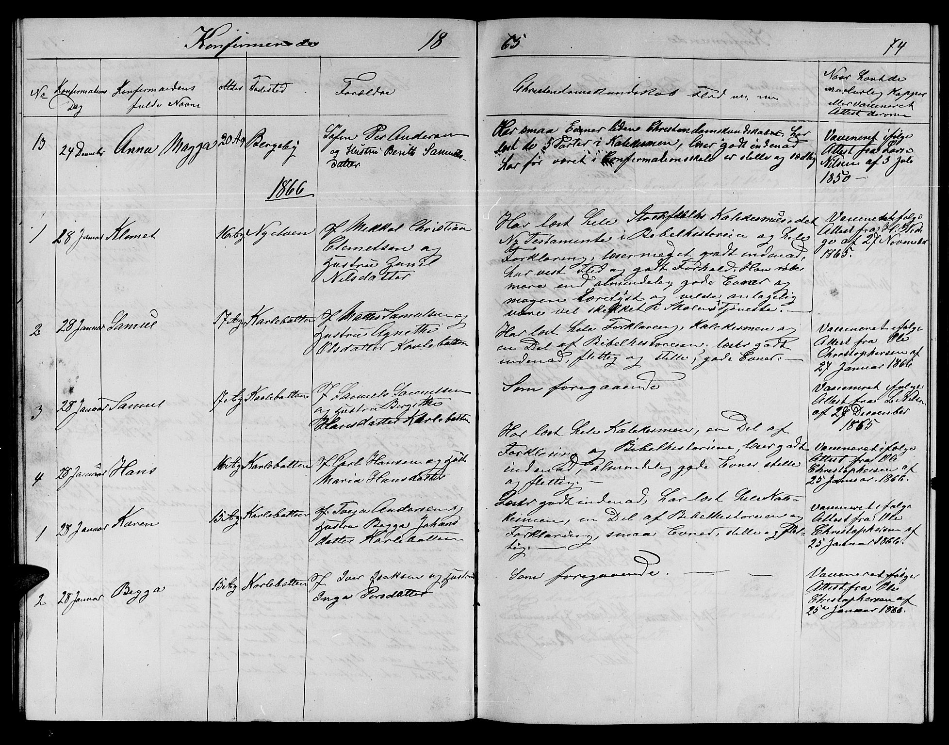 Nesseby sokneprestkontor, SATØ/S-1330/H/Hb/L0002klokker: Parish register (copy) no. 2, 1861-1868, p. 74