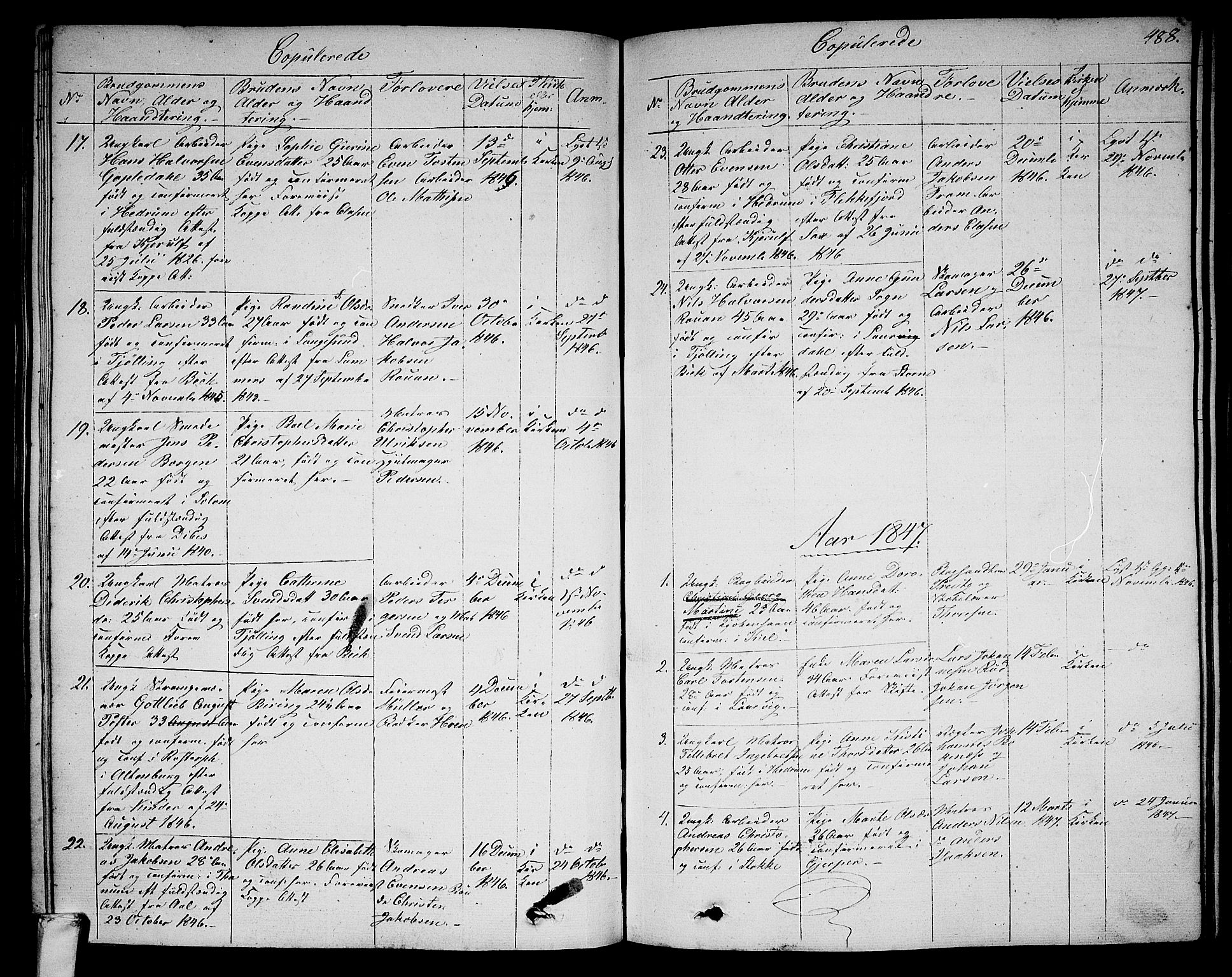 Larvik kirkebøker, SAKO/A-352/G/Ga/L0003b: Parish register (copy) no. I 3B, 1830-1870, p. 488
