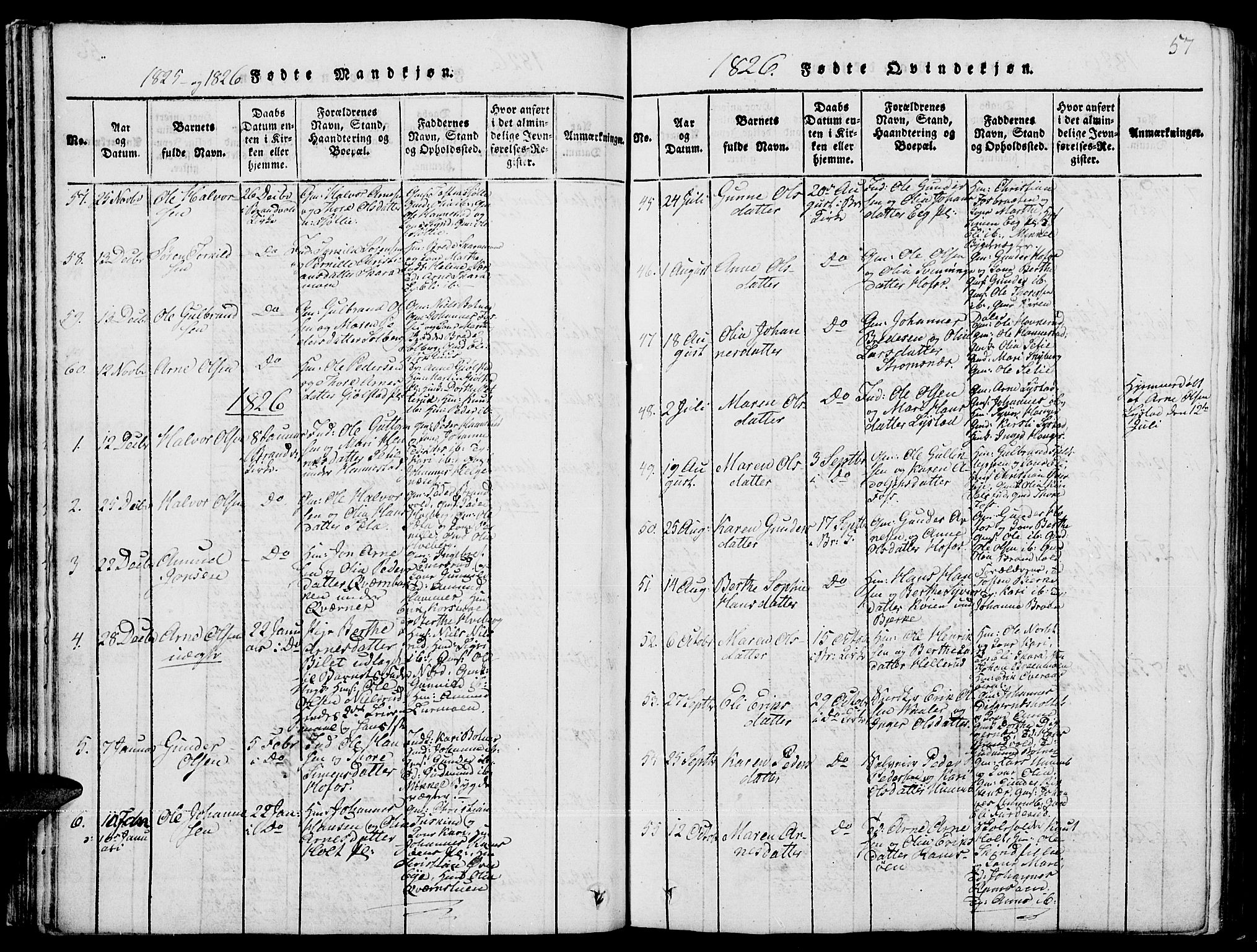 Grue prestekontor, AV/SAH-PREST-036/H/Ha/Hab/L0001: Parish register (copy) no. 1, 1814-1841, p. 57