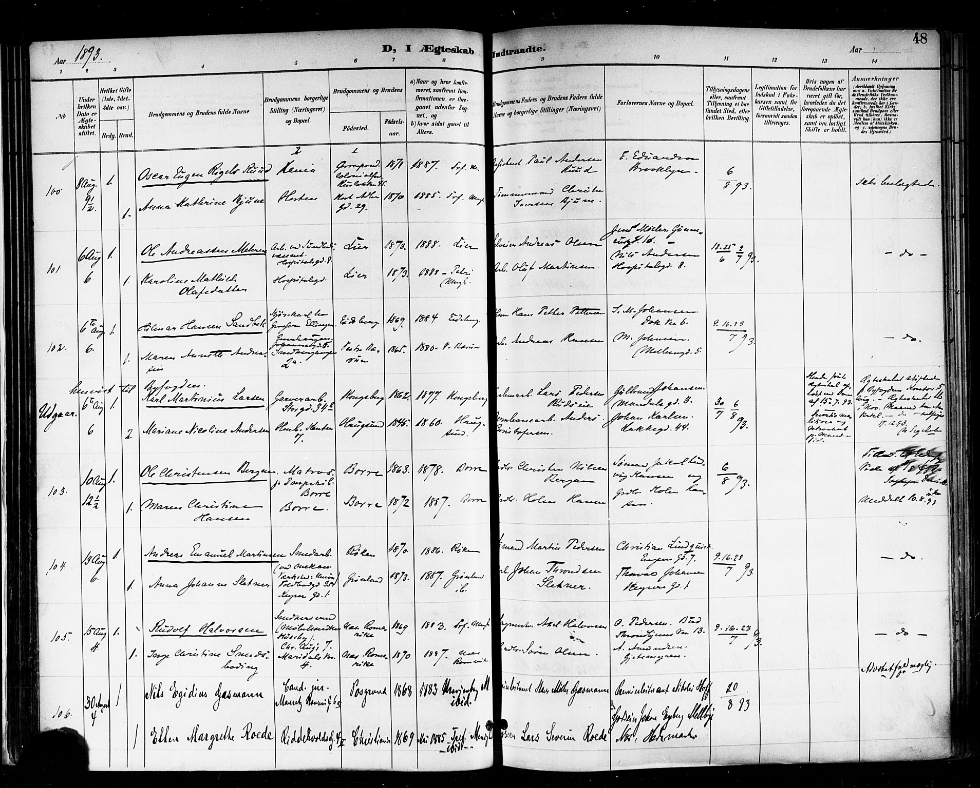 Trefoldighet prestekontor Kirkebøker, SAO/A-10882/F/Fc/L0004: Parish register (official) no. III 4, 1891-1900, p. 48
