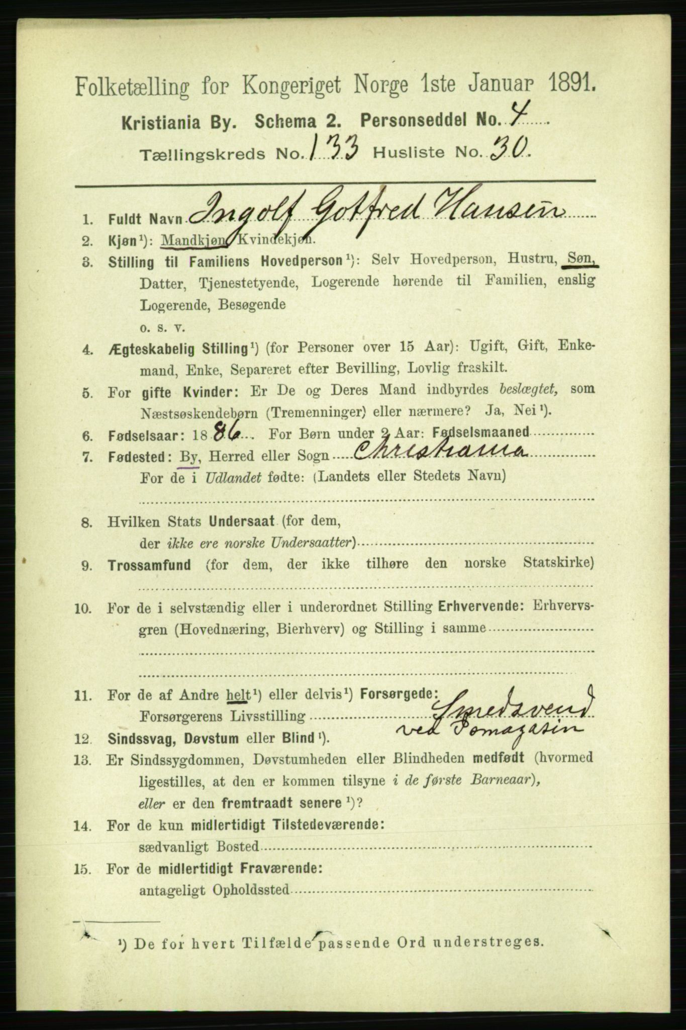 RA, 1891 census for 0301 Kristiania, 1891, p. 73038