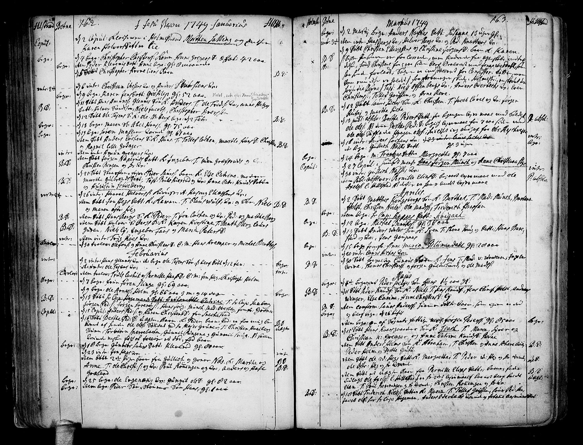 Botne kirkebøker, AV/SAKO-A-340/F/Fa/L0001a: Parish register (official) no. I 1A, 1707-1778, p. 162-163