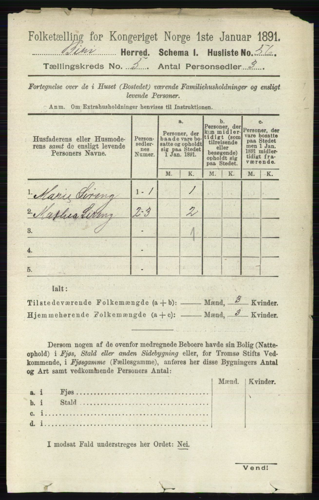 RA, 1891 census for 0525 Biri, 1891, p. 1784