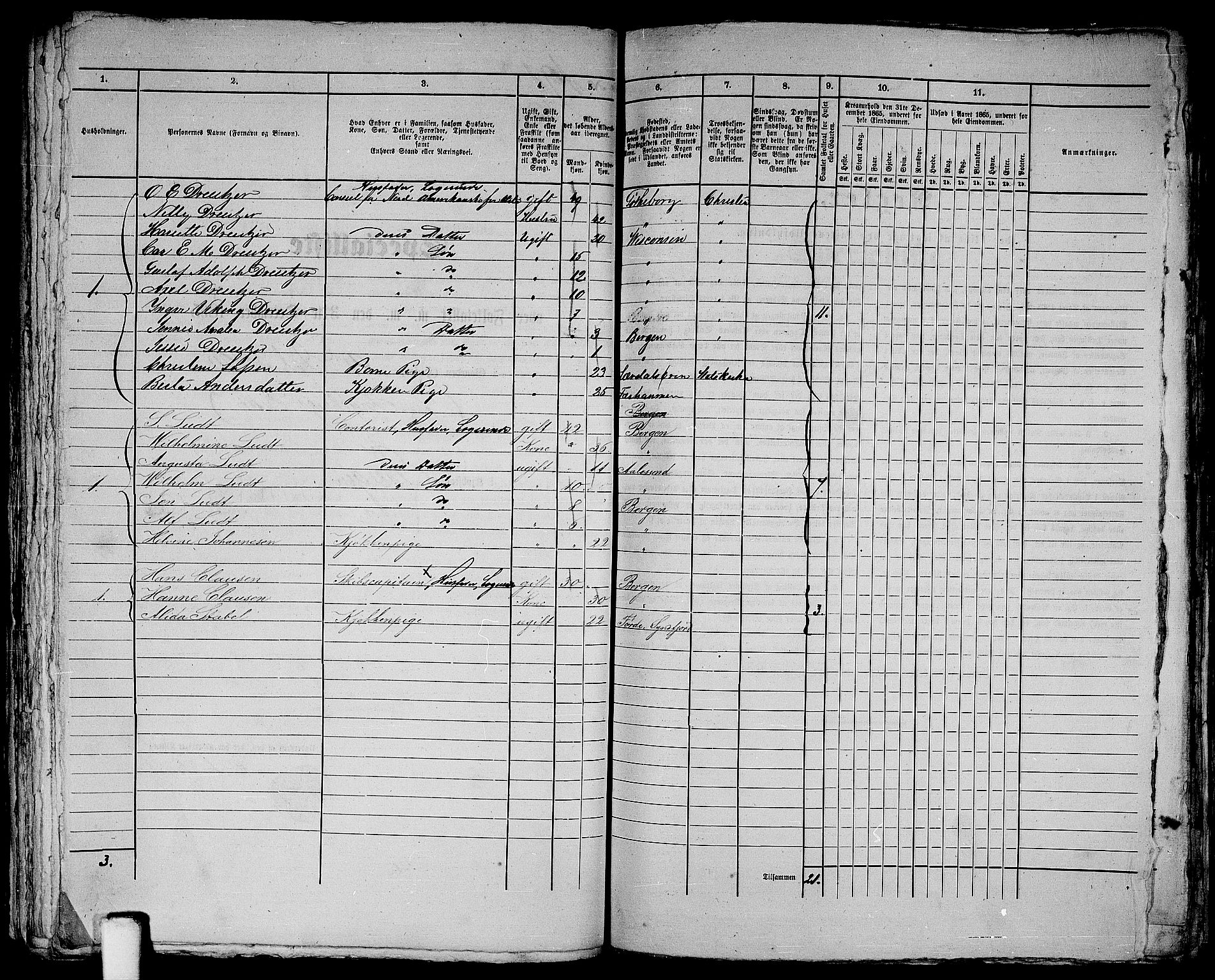 RA, 1865 census for Bergen, 1865, p. 429