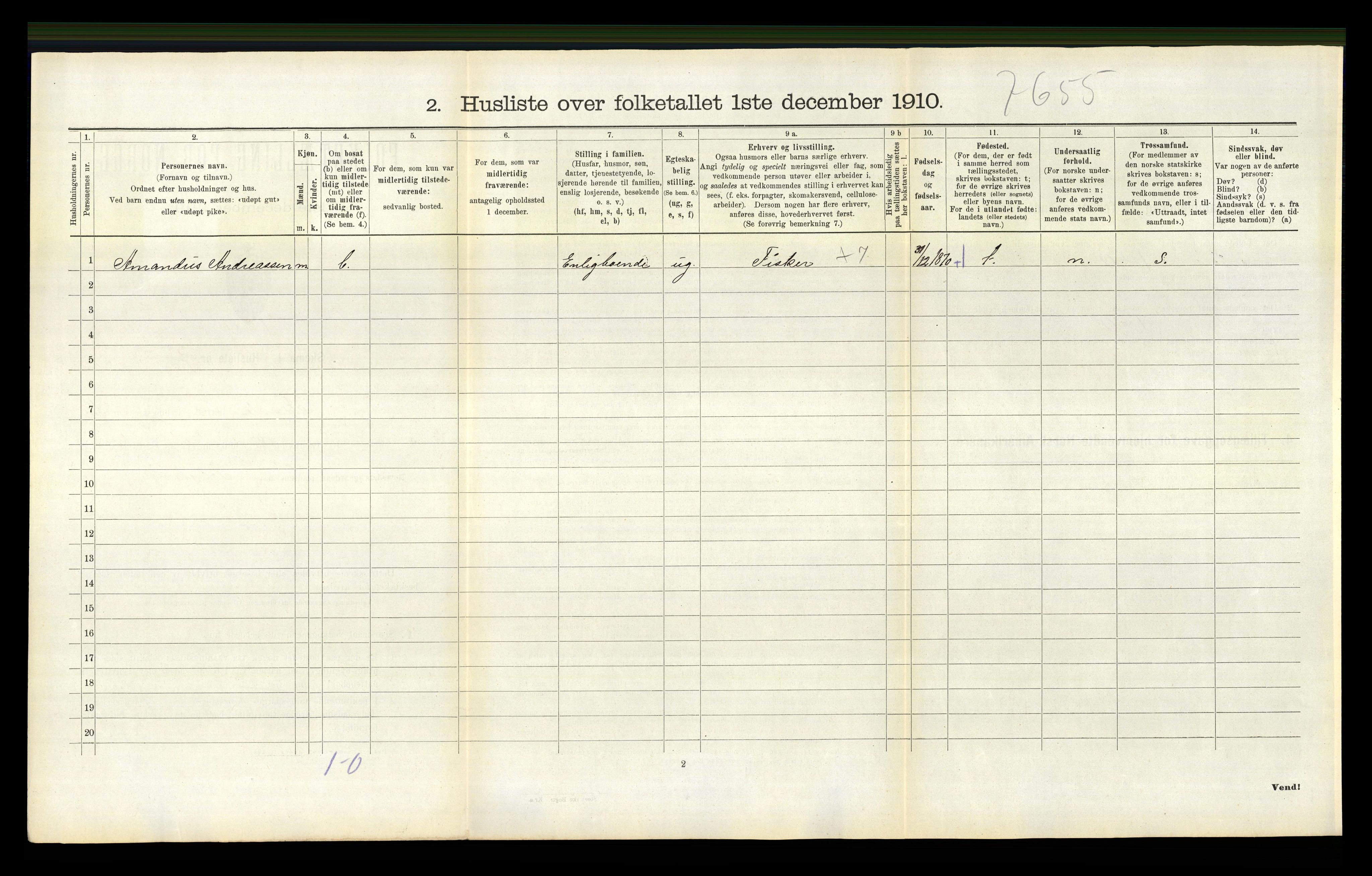 RA, 1910 census for Bamble, 1910, p. 1497