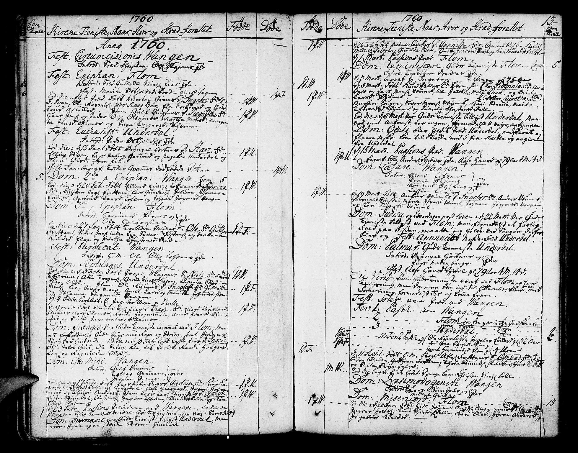 Aurland sokneprestembete, SAB/A-99937/H/Ha/Haa/L0004: Parish register (official) no. A 4, 1756-1801, p. 13
