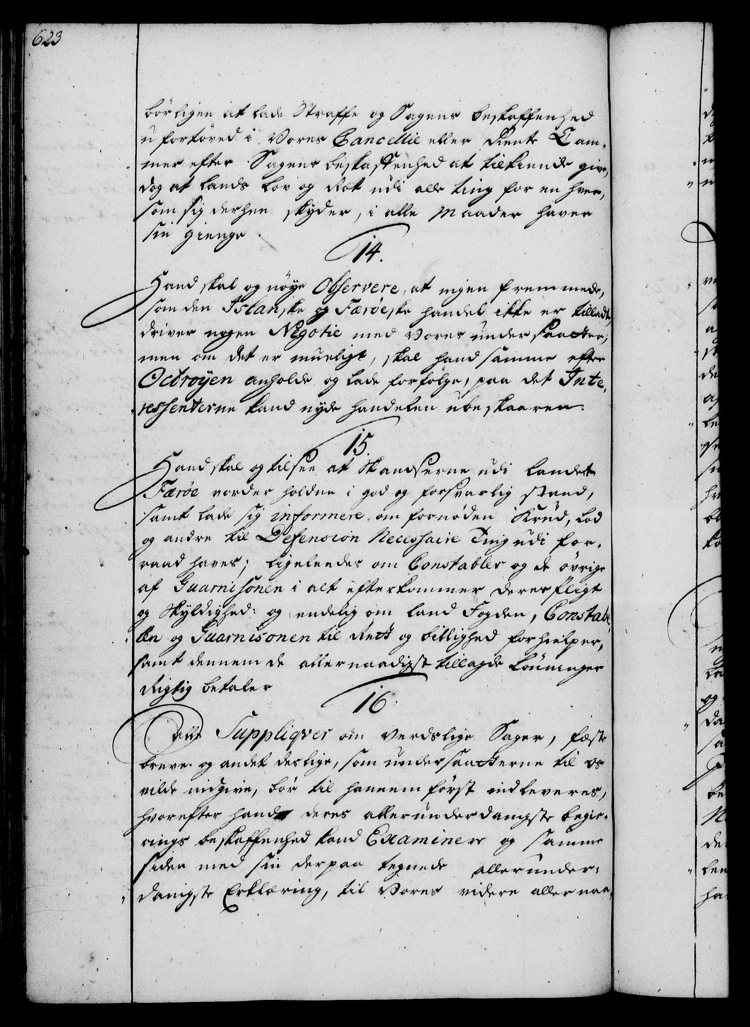 Rentekammeret, Kammerkanselliet, RA/EA-3111/G/Gg/Ggi/L0002: Norsk instruksjonsprotokoll med register (merket RK 53.35), 1729-1751, p. 623