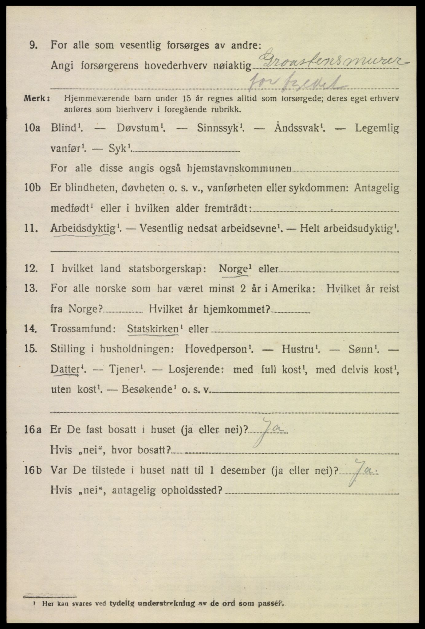 SAK, 1920 census for Gjøvdal, 1920, p. 843