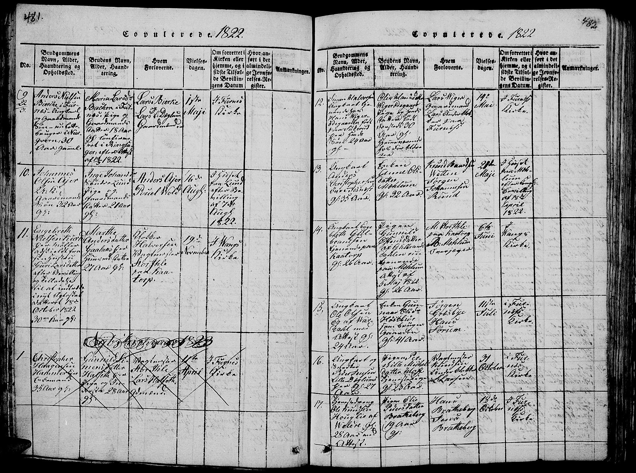 Vang prestekontor, Hedmark, AV/SAH-PREST-008/H/Ha/Hab/L0005: Parish register (copy) no. 5, 1815-1836, p. 481-482