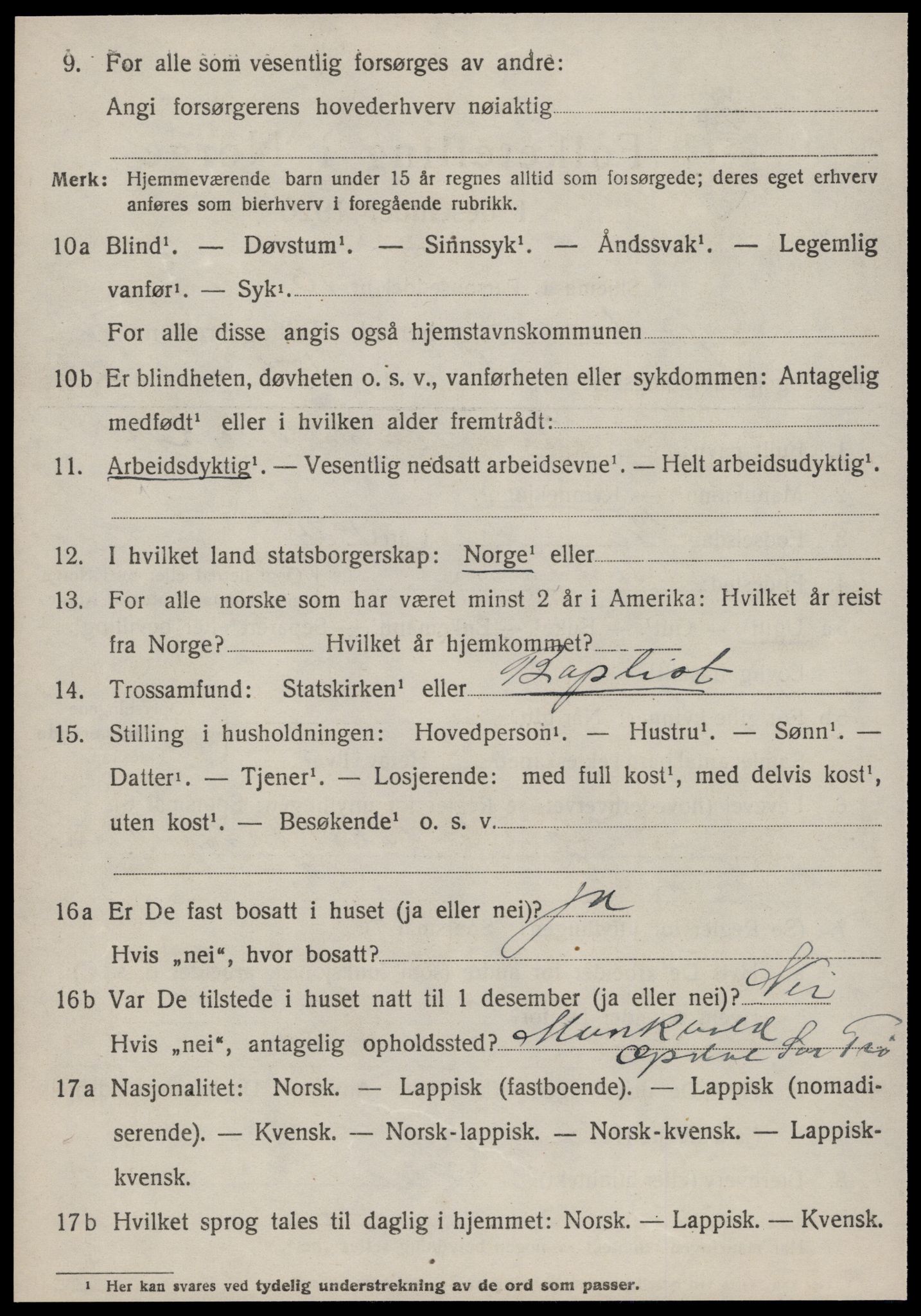 SAT, 1920 census for Oppdal, 1920, p. 10174