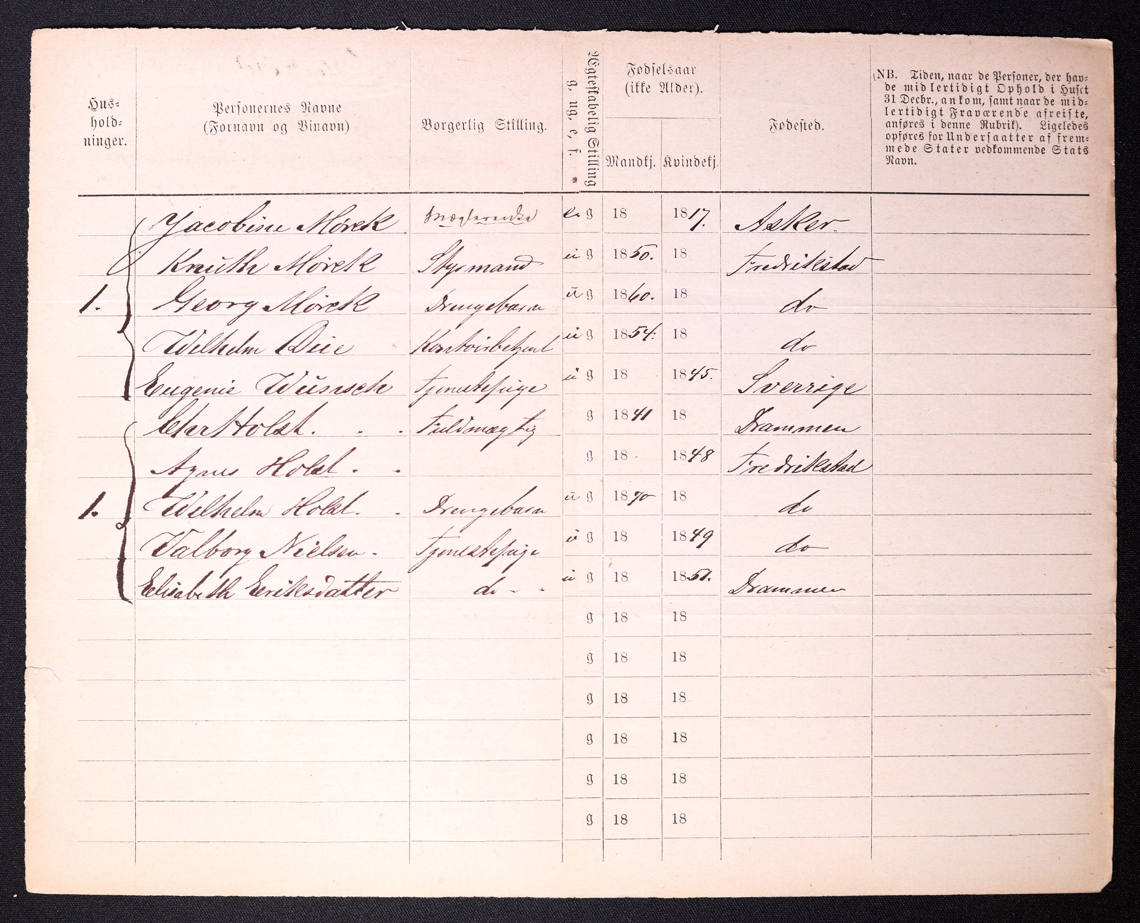 RA, 1870 census for 0103 Fredrikstad, 1870, p. 1132