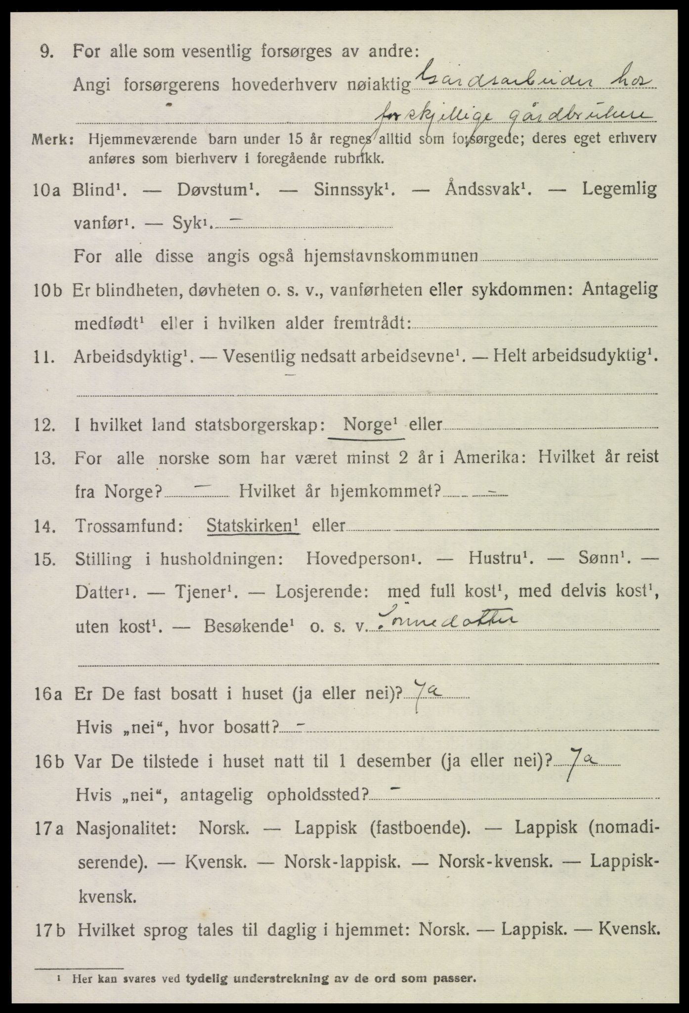 SAT, 1920 census for Leksvik, 1920, p. 3475