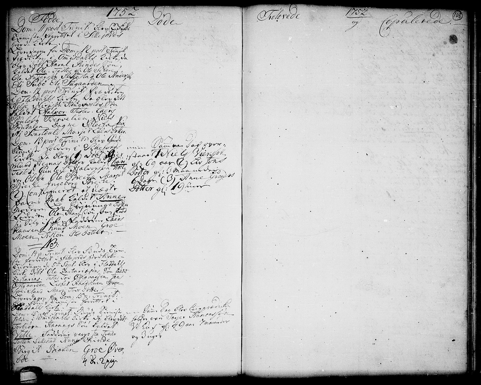 Seljord kirkebøker, SAKO/A-20/F/Fa/L0006: Parish register (official) no. I 6, 1744-1755, p. 108