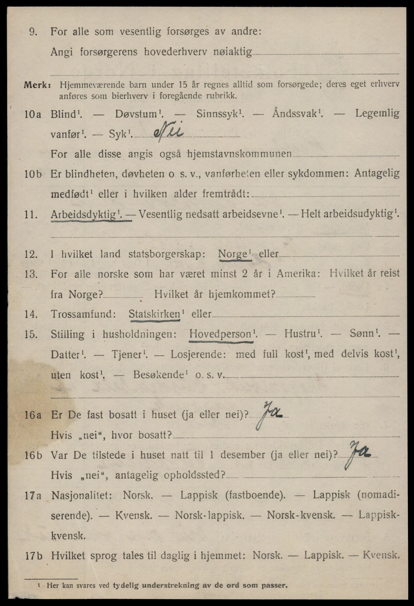 SAT, 1920 census for Haltdalen, 1920, p. 1015