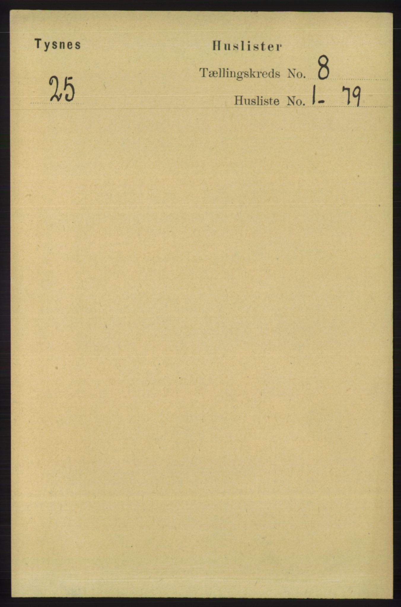 RA, 1891 census for 1223 Tysnes, 1891, p. 3577