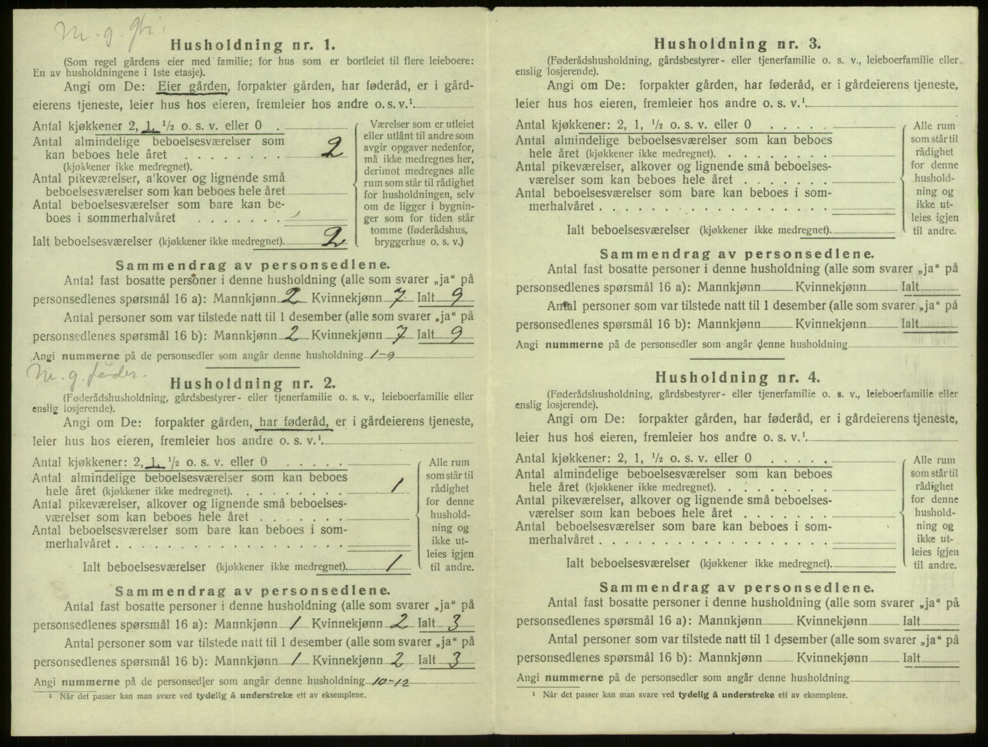 SAB, 1920 census for Alversund, 1920, p. 1023