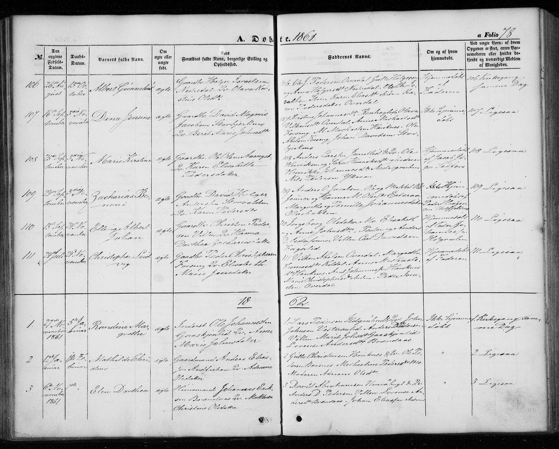 Ministerialprotokoller, klokkerbøker og fødselsregistre - Nordland, AV/SAT-A-1459/827/L0392: Parish register (official) no. 827A04, 1853-1866, p. 78