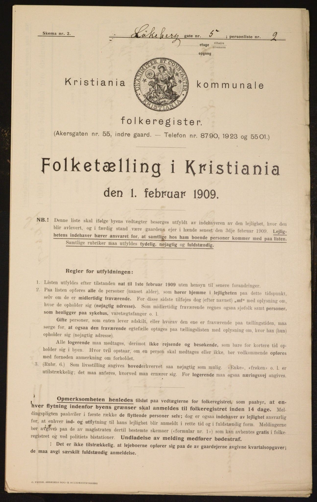 OBA, Municipal Census 1909 for Kristiania, 1909, p. 53247