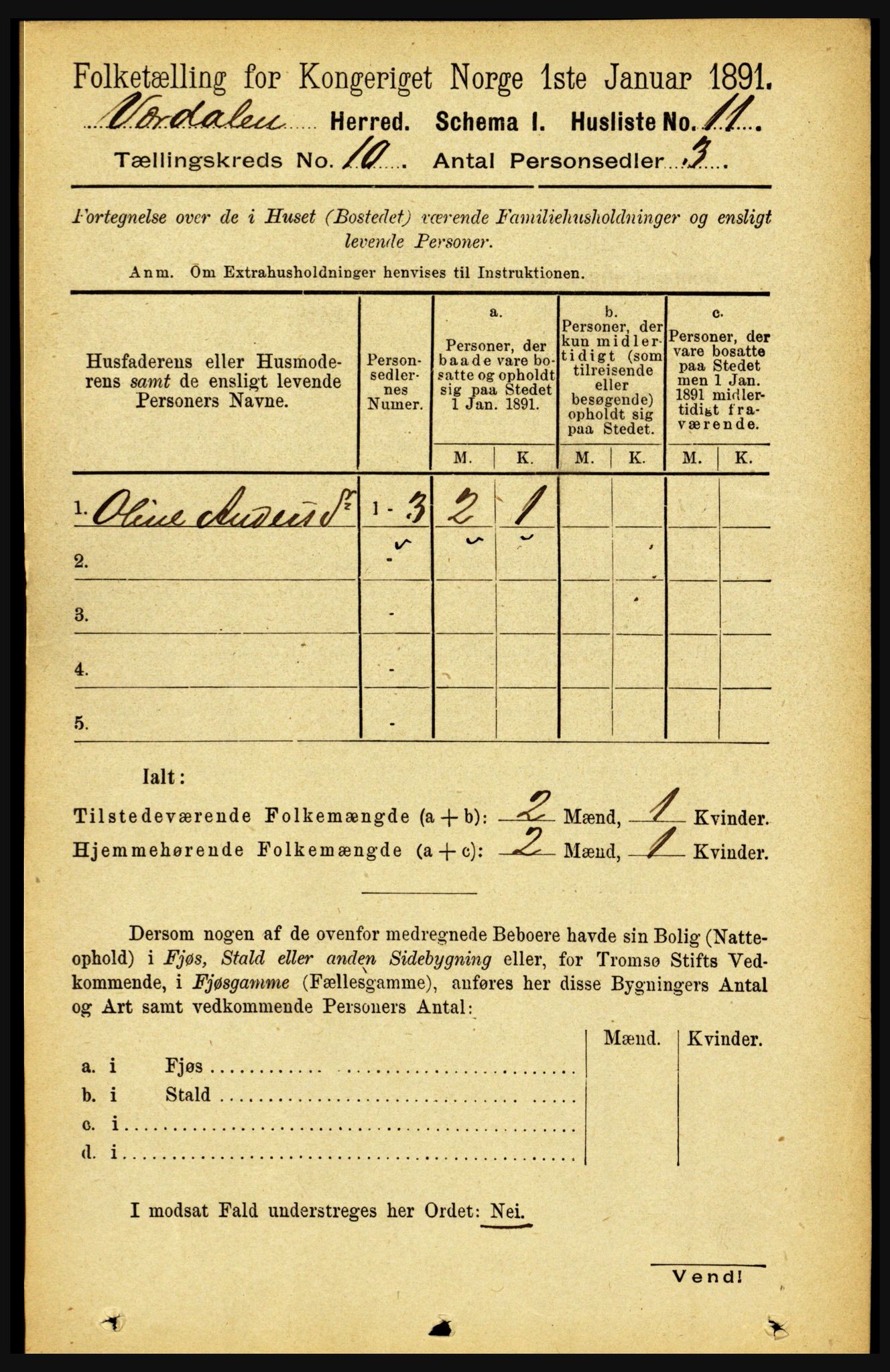 RA, 1891 census for 1721 Verdal, 1891, p. 5553