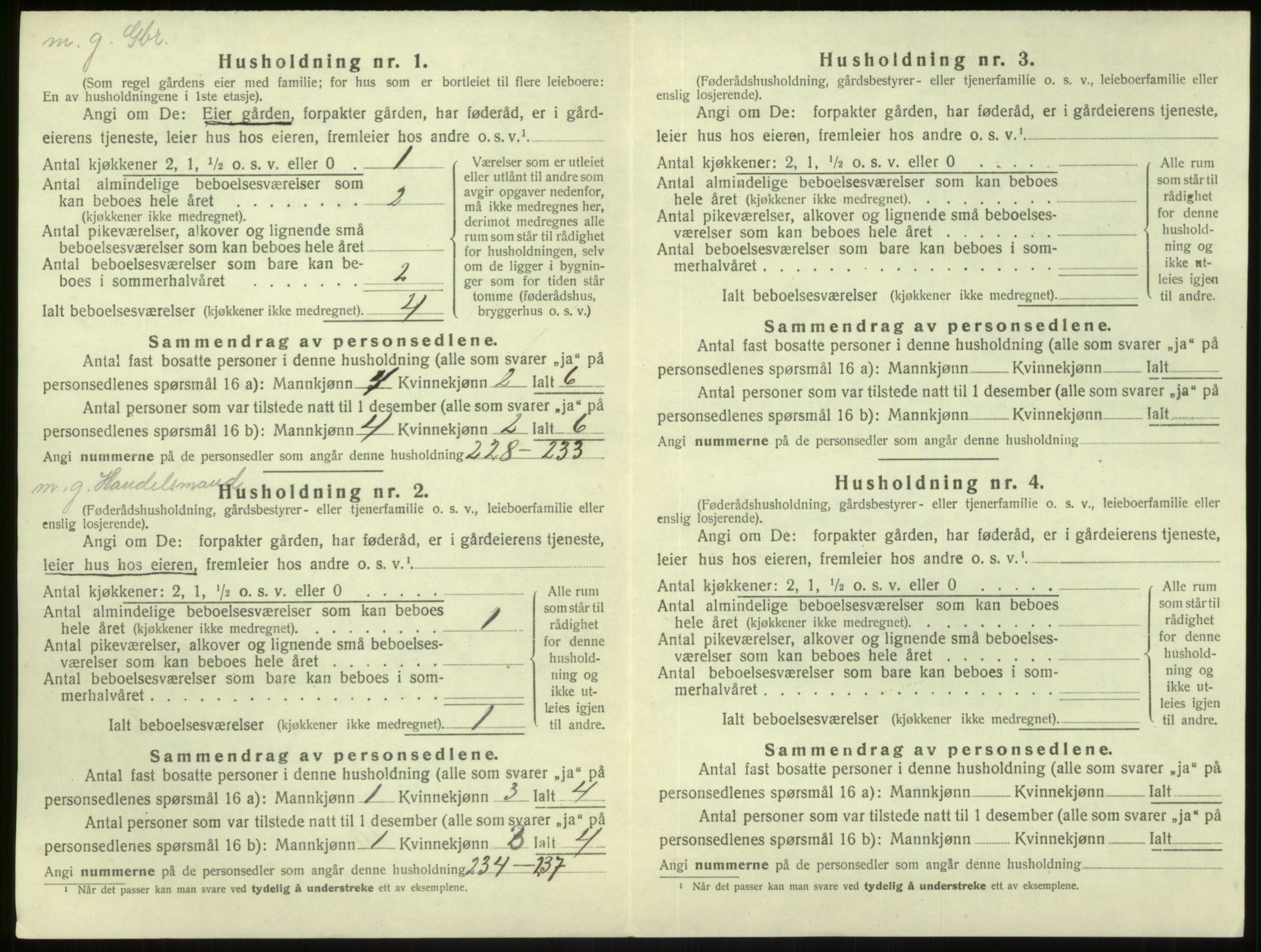 SAB, 1920 census for Gulen, 1920, p. 463