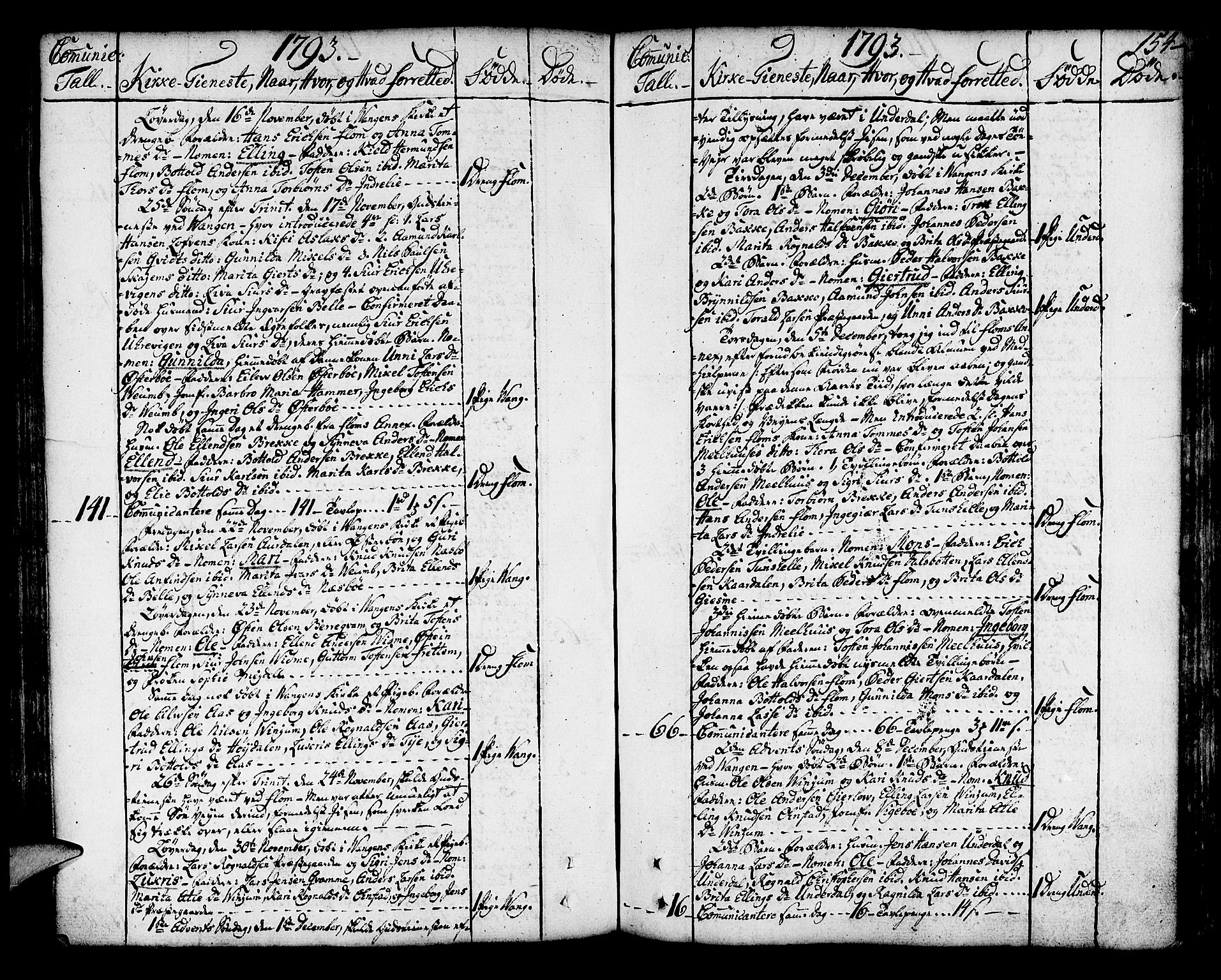 Aurland sokneprestembete, AV/SAB-A-99937/H/Ha/Haa/L0004: Parish register (official) no. A 4, 1756-1801, p. 154