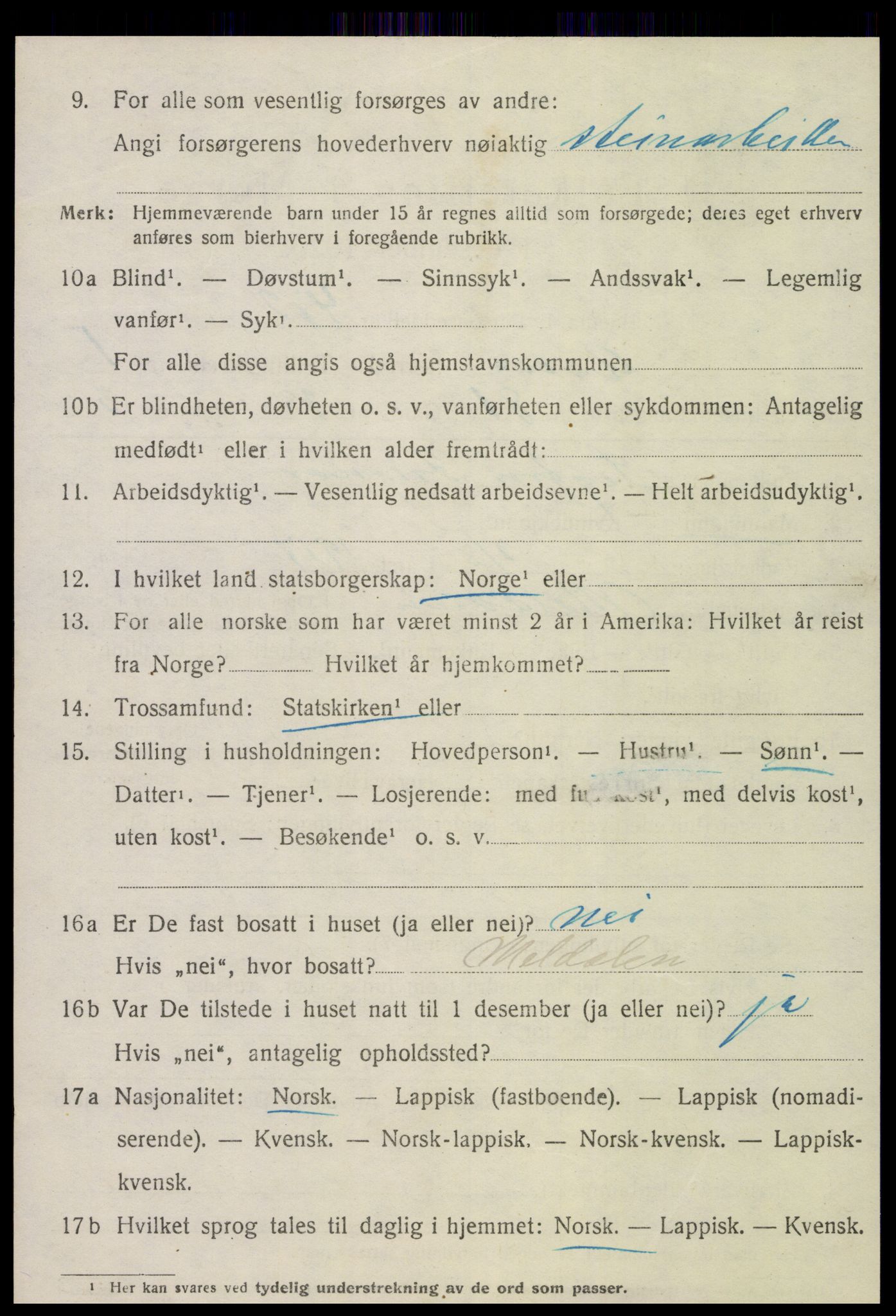 SAT, 1920 census for Åsen, 1920, p. 1705