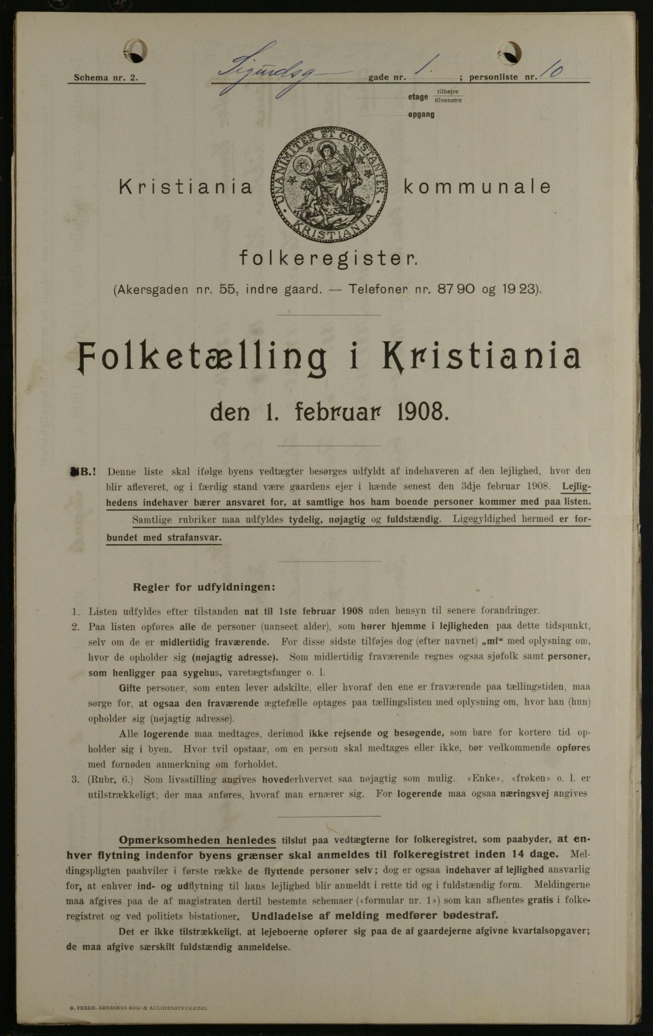 OBA, Municipal Census 1908 for Kristiania, 1908, p. 85321