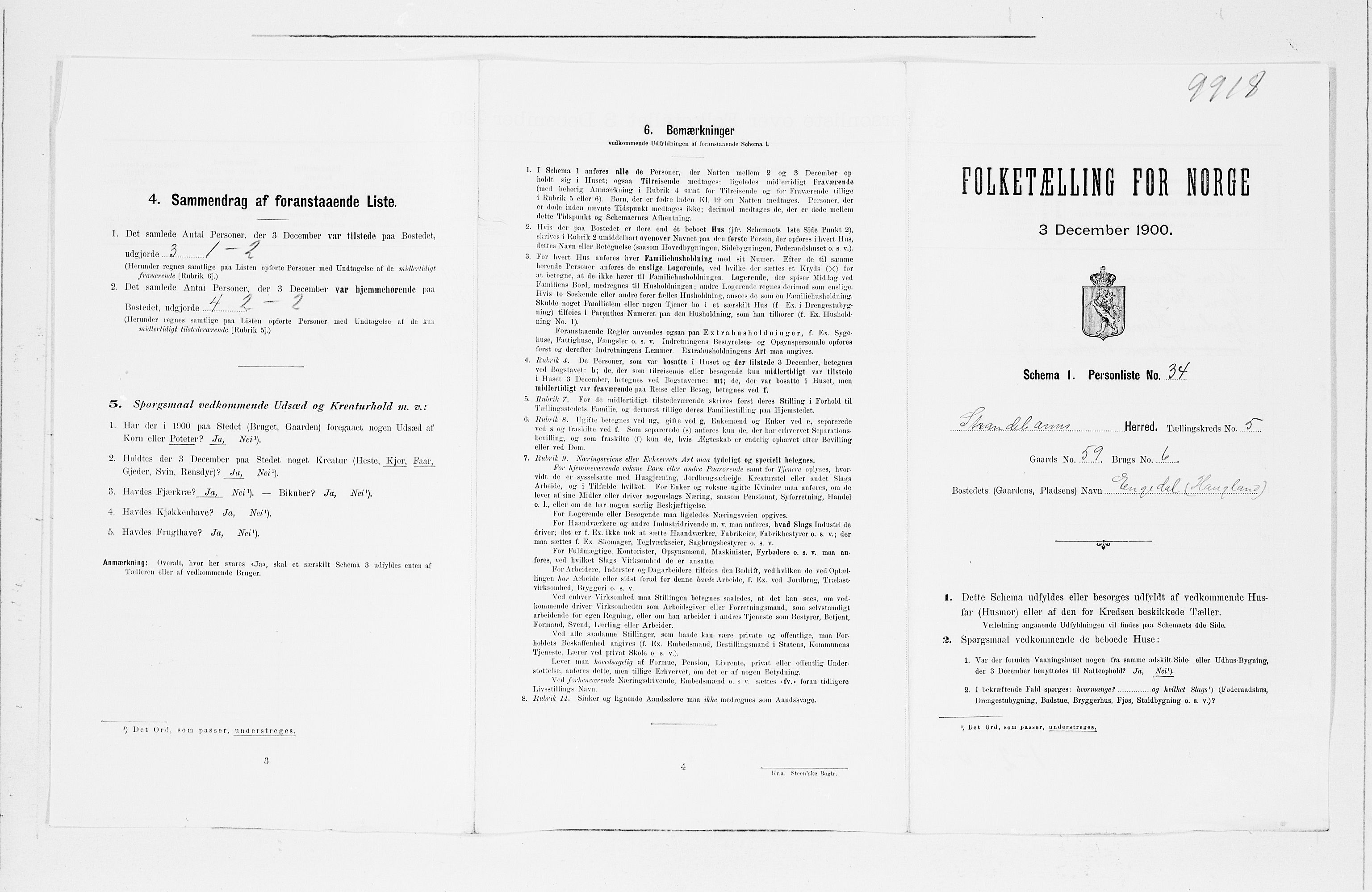 SAB, 1900 census for Strandebarm og Varaldsøy, 1900, p. 703