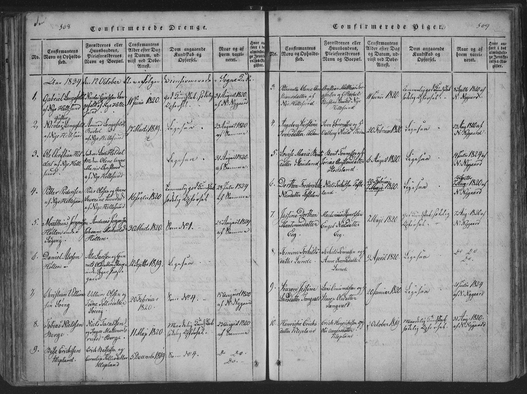 Søgne sokneprestkontor, AV/SAK-1111-0037/F/Fa/Fab/L0008: Parish register (official) no. A 8, 1821-1838, p. 508-509