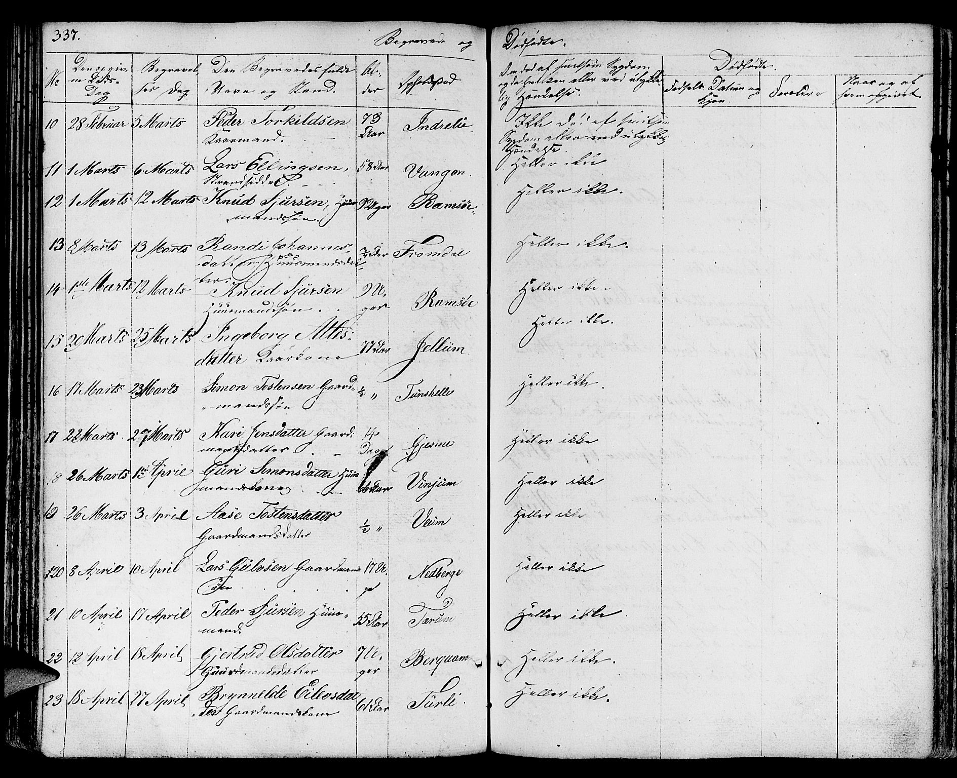 Aurland sokneprestembete, SAB/A-99937/H/Ha/Haa/L0006: Parish register (official) no. A 6, 1821-1859, p. 337
