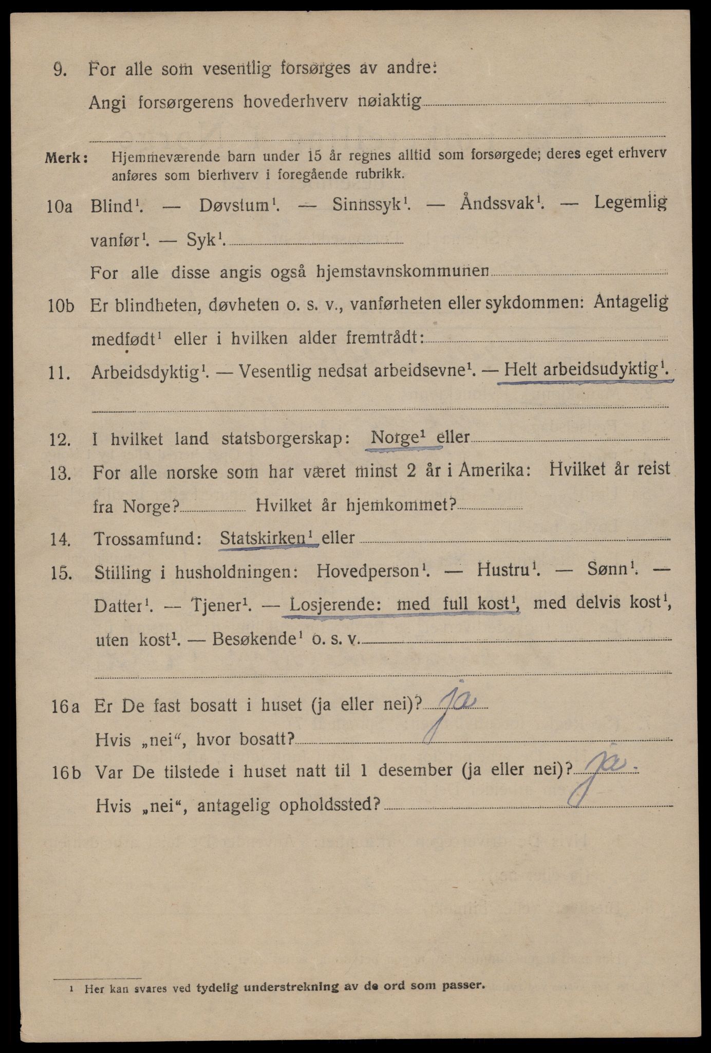 SAST, 1920 census for Stavanger, 1920, p. 95729