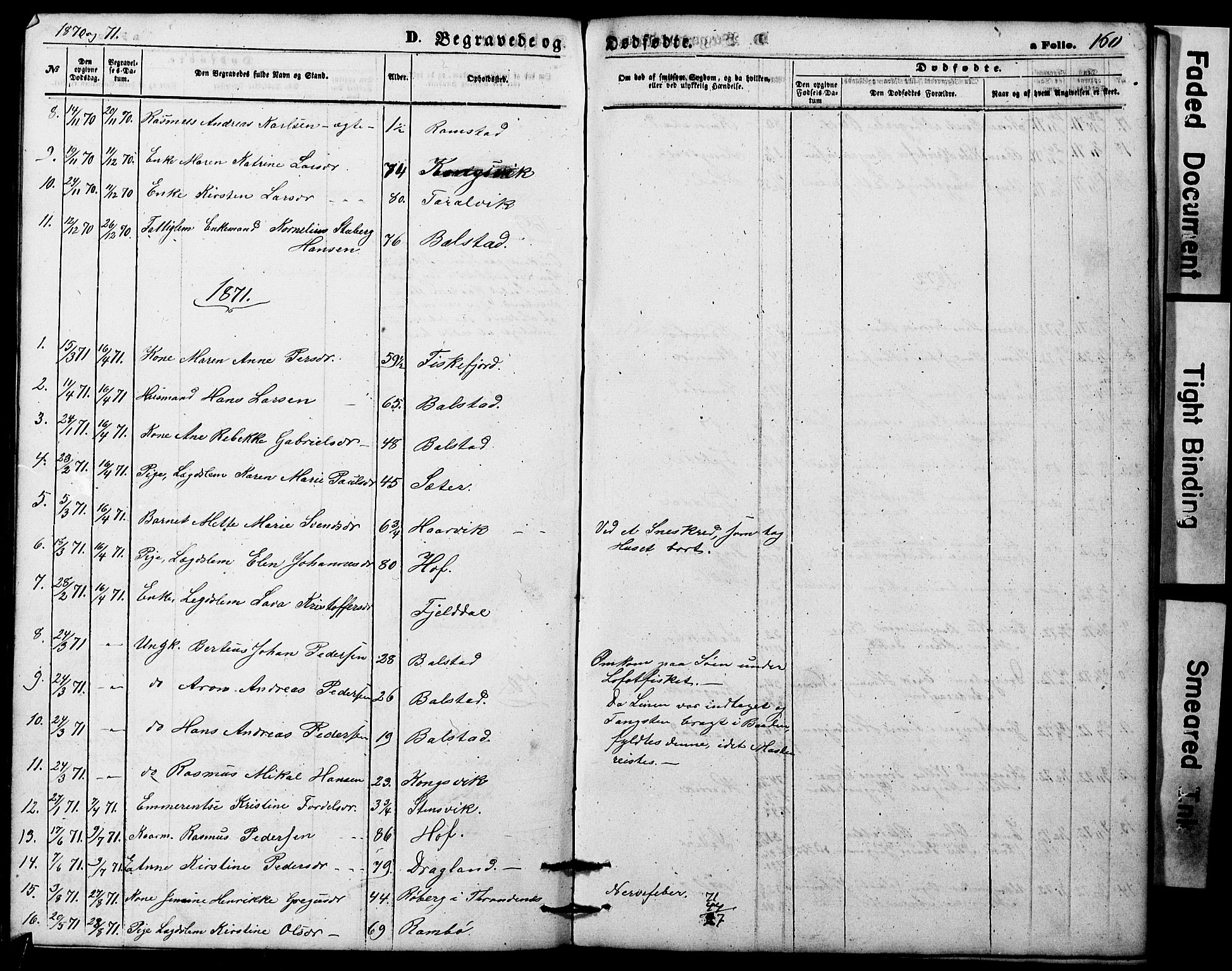 Ministerialprotokoller, klokkerbøker og fødselsregistre - Nordland, AV/SAT-A-1459/865/L0930: Parish register (copy) no. 865C02, 1866-1884, p. 160