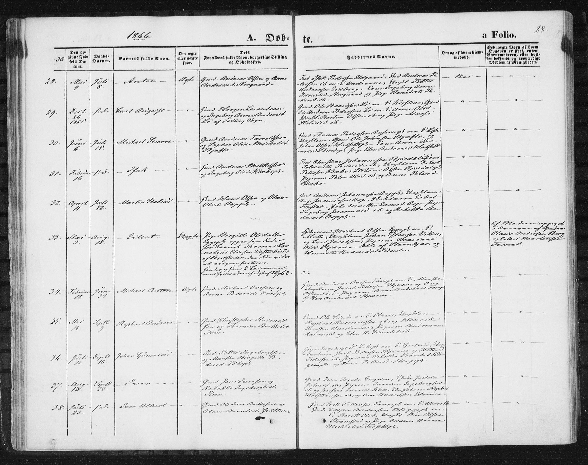 Ministerialprotokoller, klokkerbøker og fødselsregistre - Nord-Trøndelag, AV/SAT-A-1458/746/L0447: Parish register (official) no. 746A06, 1860-1877, p. 28