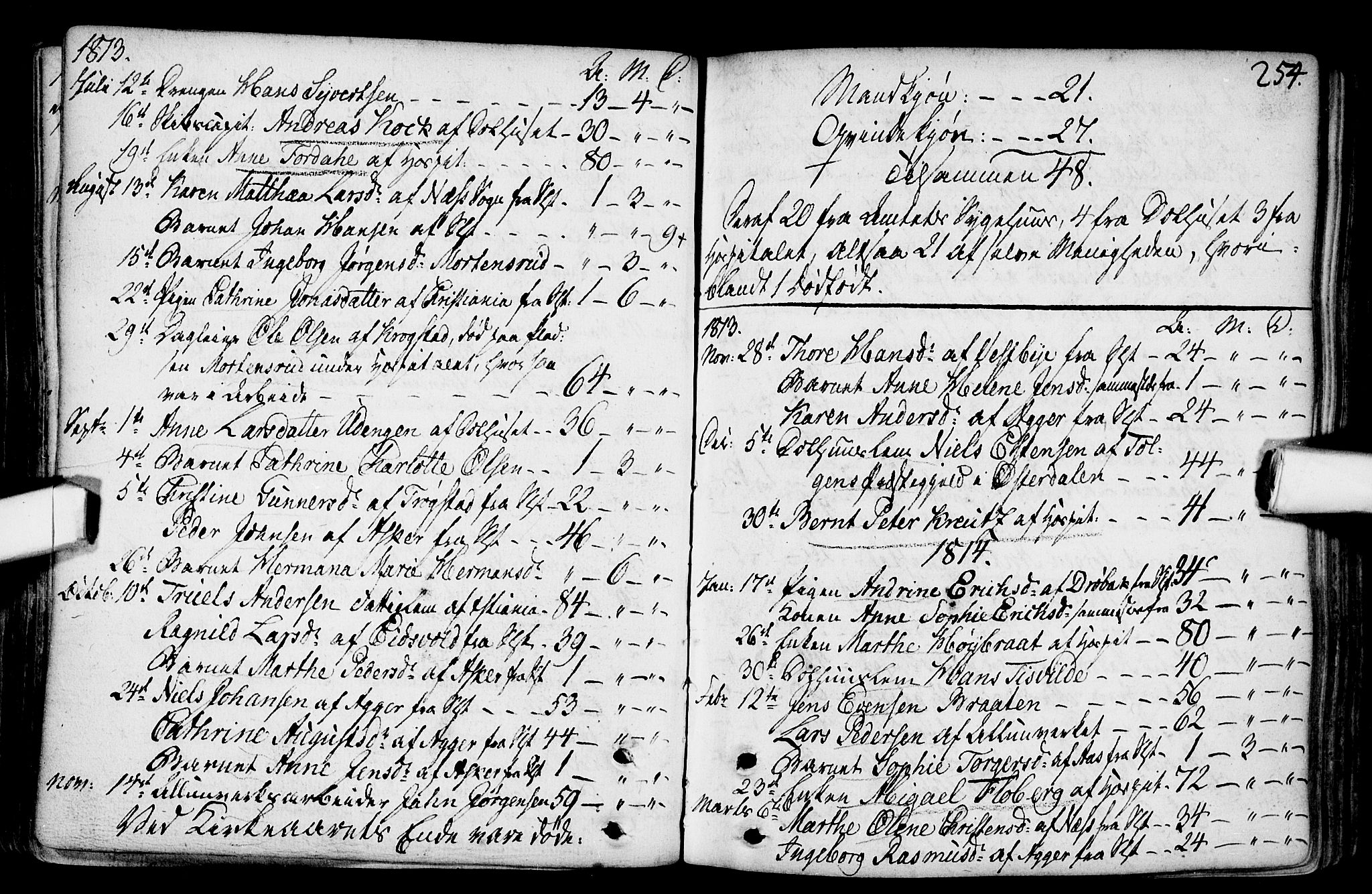 Gamlebyen prestekontor Kirkebøker, SAO/A-10884/F/Fa/L0001: Parish register (official) no. 1, 1734-1818, p. 254