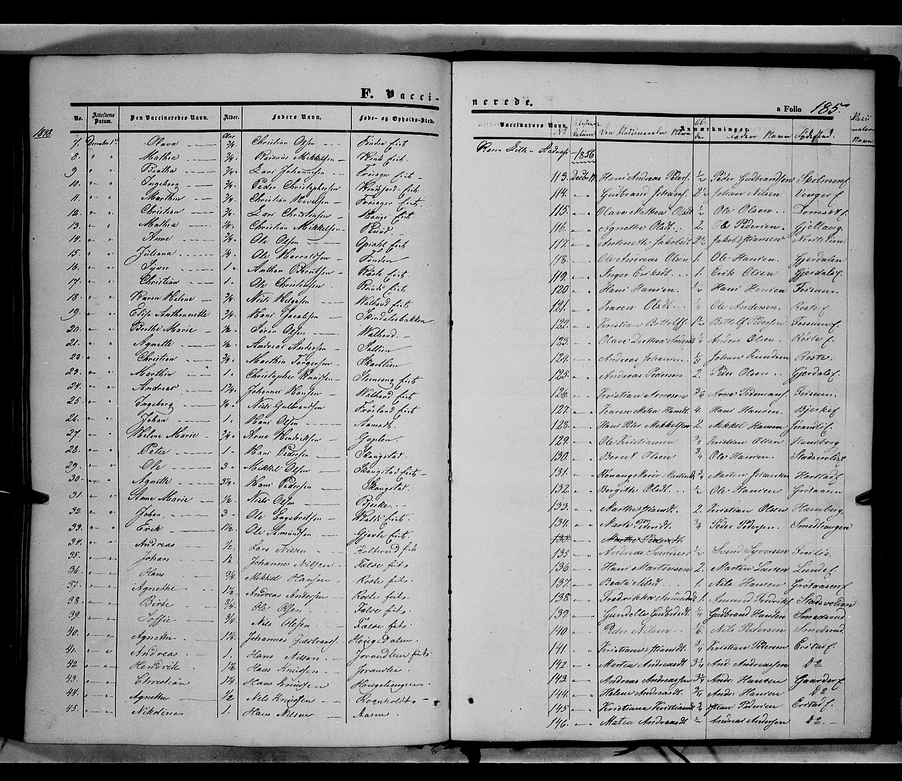 Land prestekontor, AV/SAH-PREST-120/H/Ha/Haa/L0010: Parish register (official) no. 10, 1847-1859, p. 185