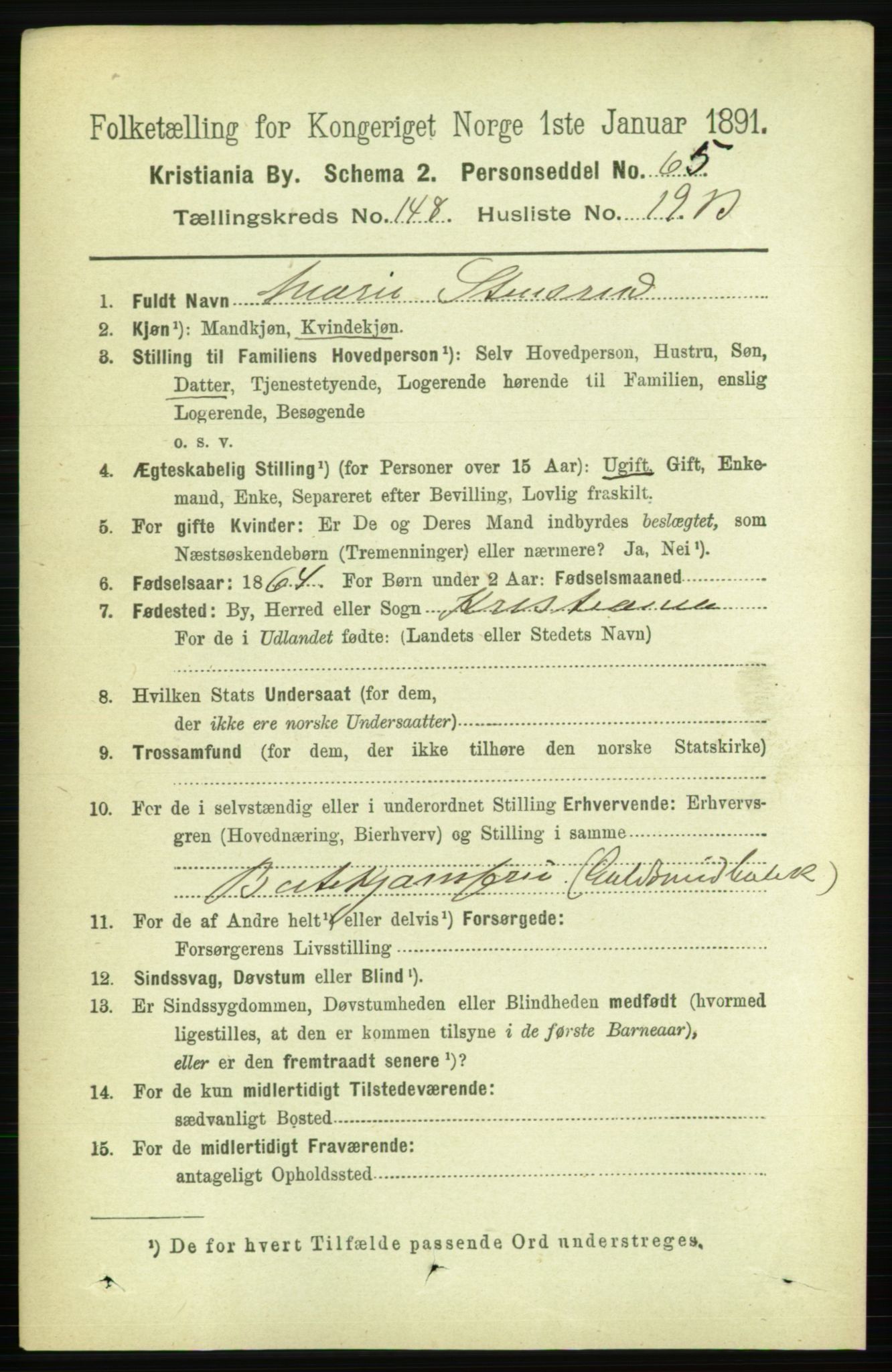RA, 1891 census for 0301 Kristiania, 1891, p. 82658