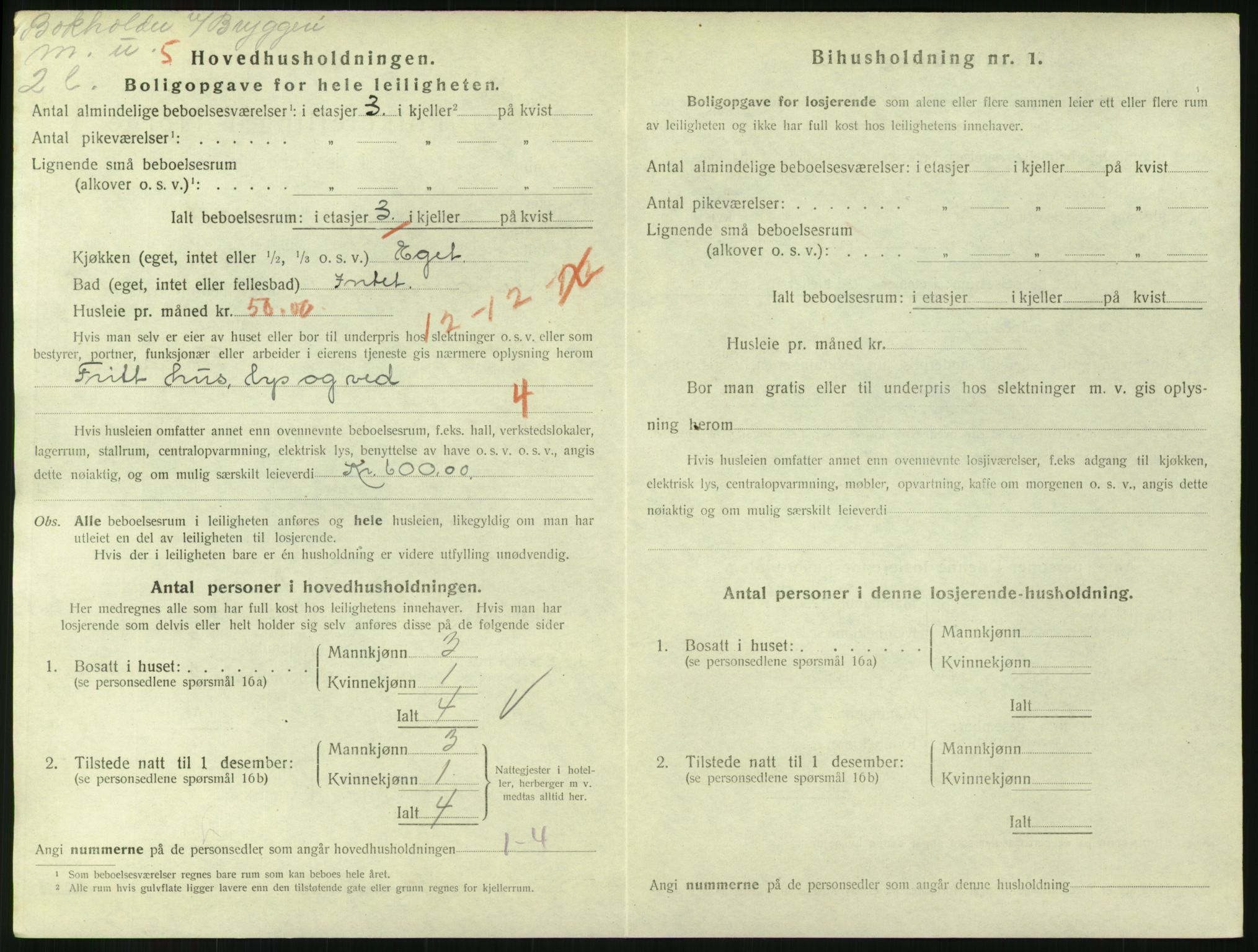 SAH, 1920 census for Lillehammer, 1920, p. 2311