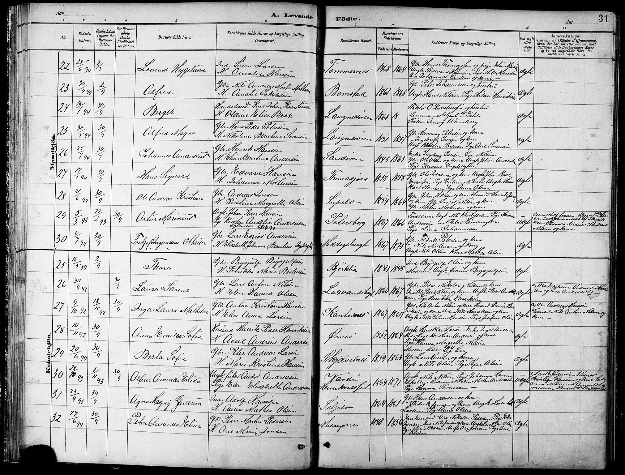 Balsfjord sokneprestembete, AV/SATØ-S-1303/G/Gab/L0008klokker: Parish register (copy) no. 8, 1890-1906, p. 31