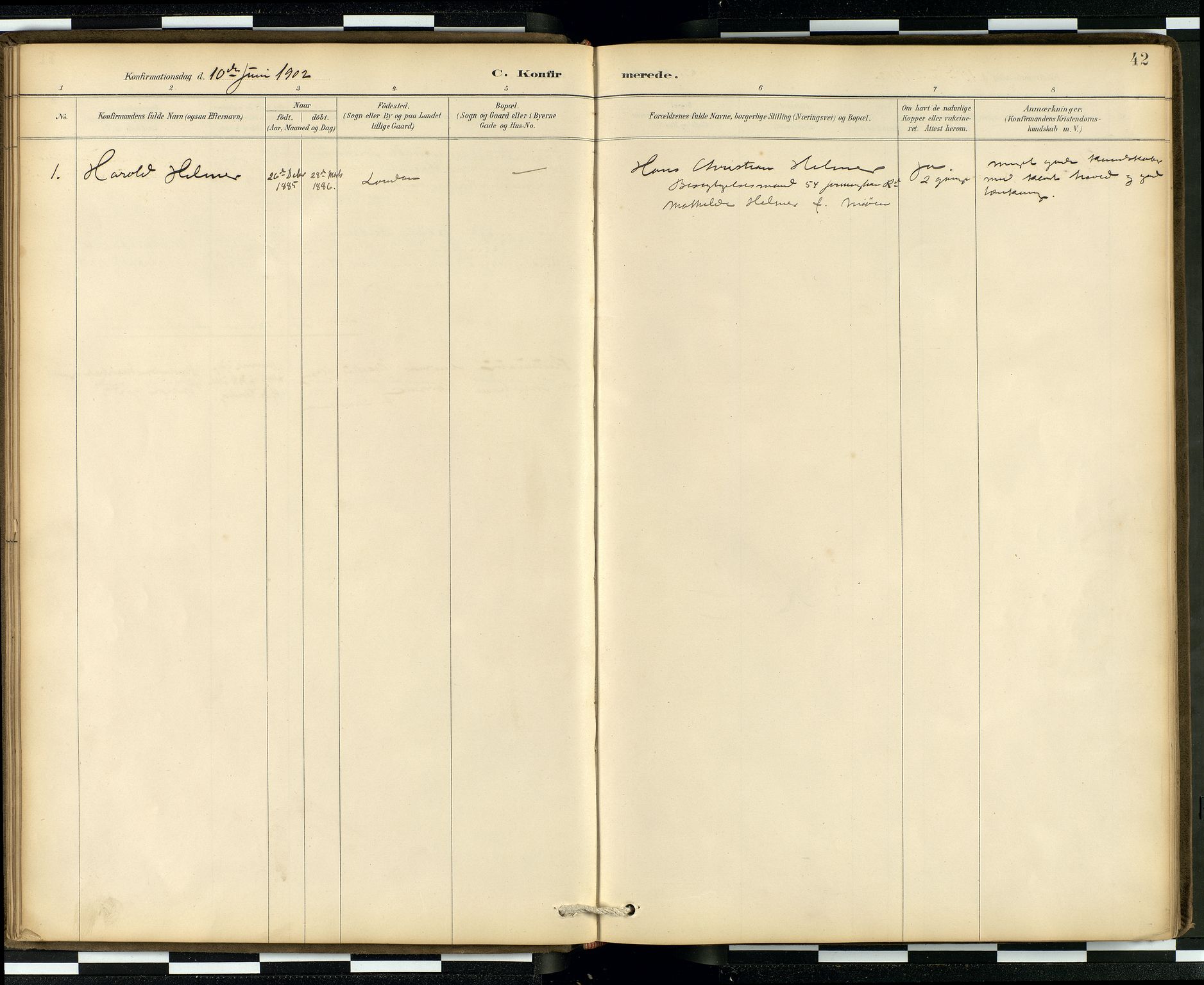  Den norske sjømannsmisjon i utlandet/London m/bistasjoner, SAB/SAB/PA-0103/H/Ha/L0002: Parish register (official) no. A 2, 1887-1903, p. 41b-42a