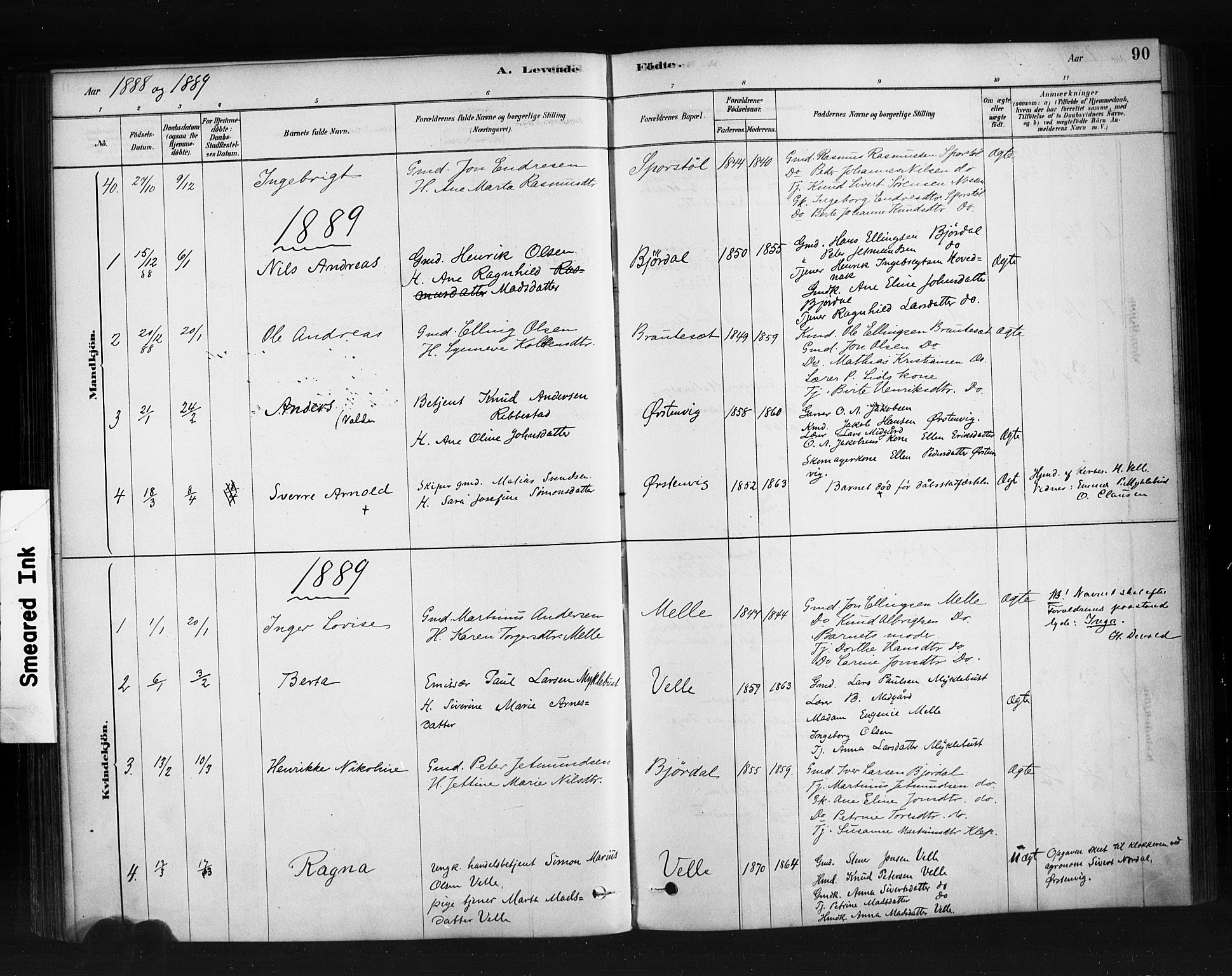 Ministerialprotokoller, klokkerbøker og fødselsregistre - Møre og Romsdal, AV/SAT-A-1454/513/L0176: Parish register (official) no. 513A03, 1877-1889, p. 90