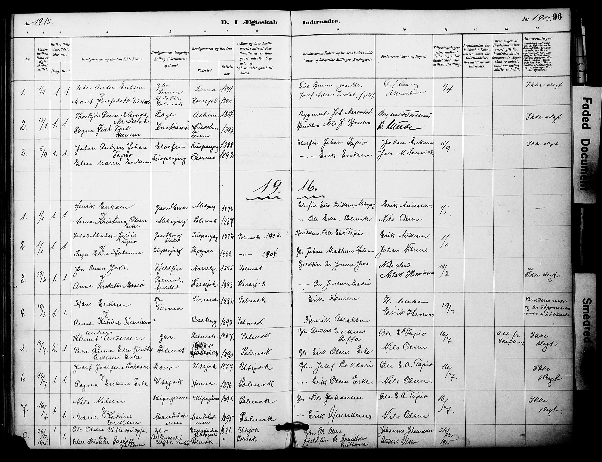 Nesseby sokneprestkontor, SATØ/S-1330/H/Ha/L0005kirke: Parish register (official) no. 5, 1885-1906, p. 96