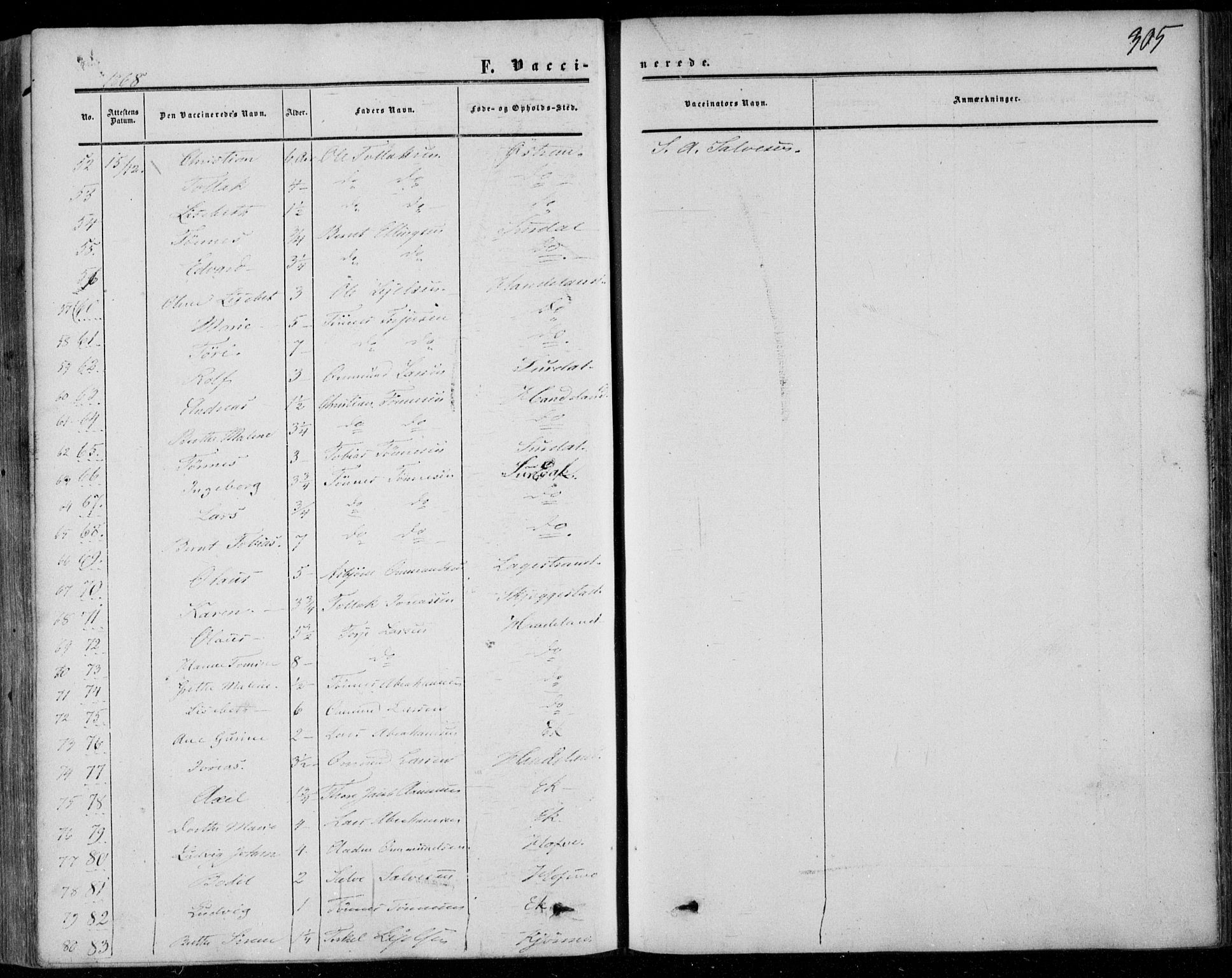 Lund sokneprestkontor, AV/SAST-A-101809/S06/L0009: Parish register (official) no. A 8, 1853-1877, p. 305