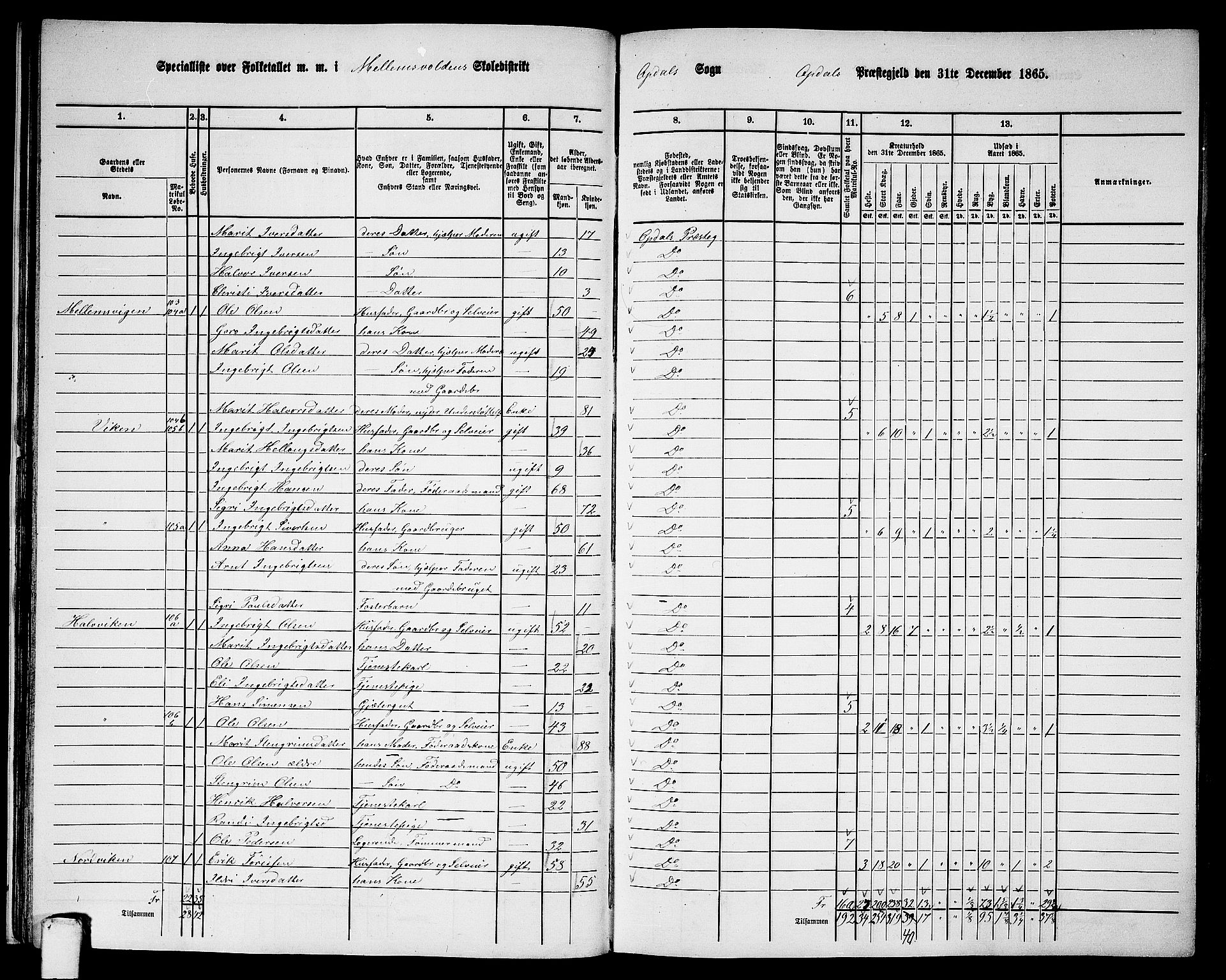 RA, 1865 census for Oppdal, 1865, p. 34