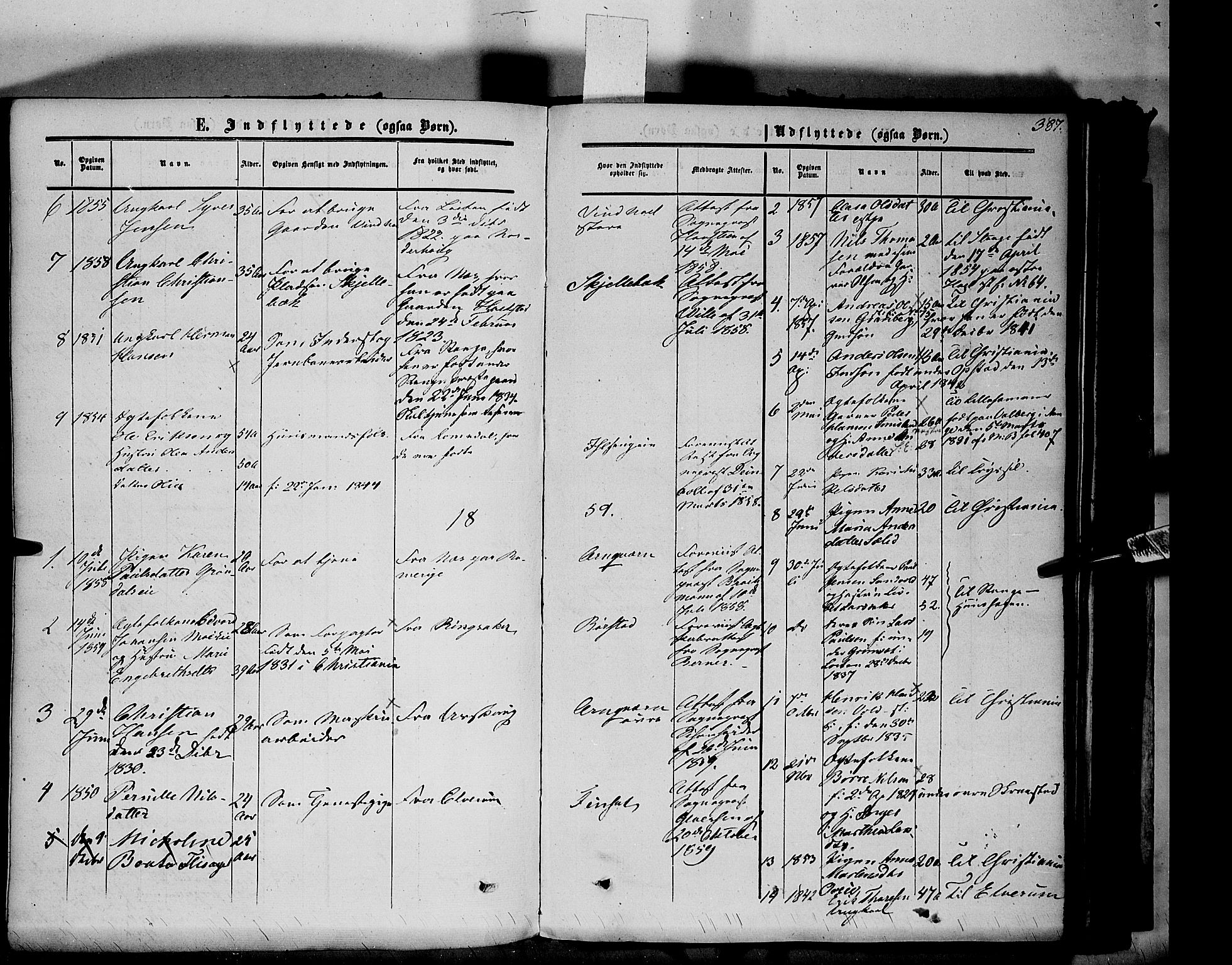 Vang prestekontor, Hedmark, SAH/PREST-008/H/Ha/Haa/L0012: Parish register (official) no. 12, 1855-1870, p. 387
